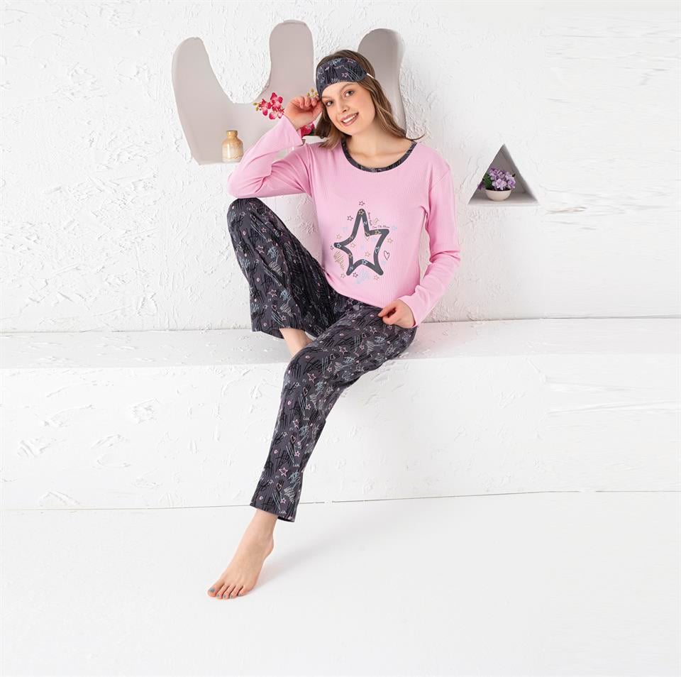 Tekten 1720 Kadın Uzun Kollu Pijama Takımı