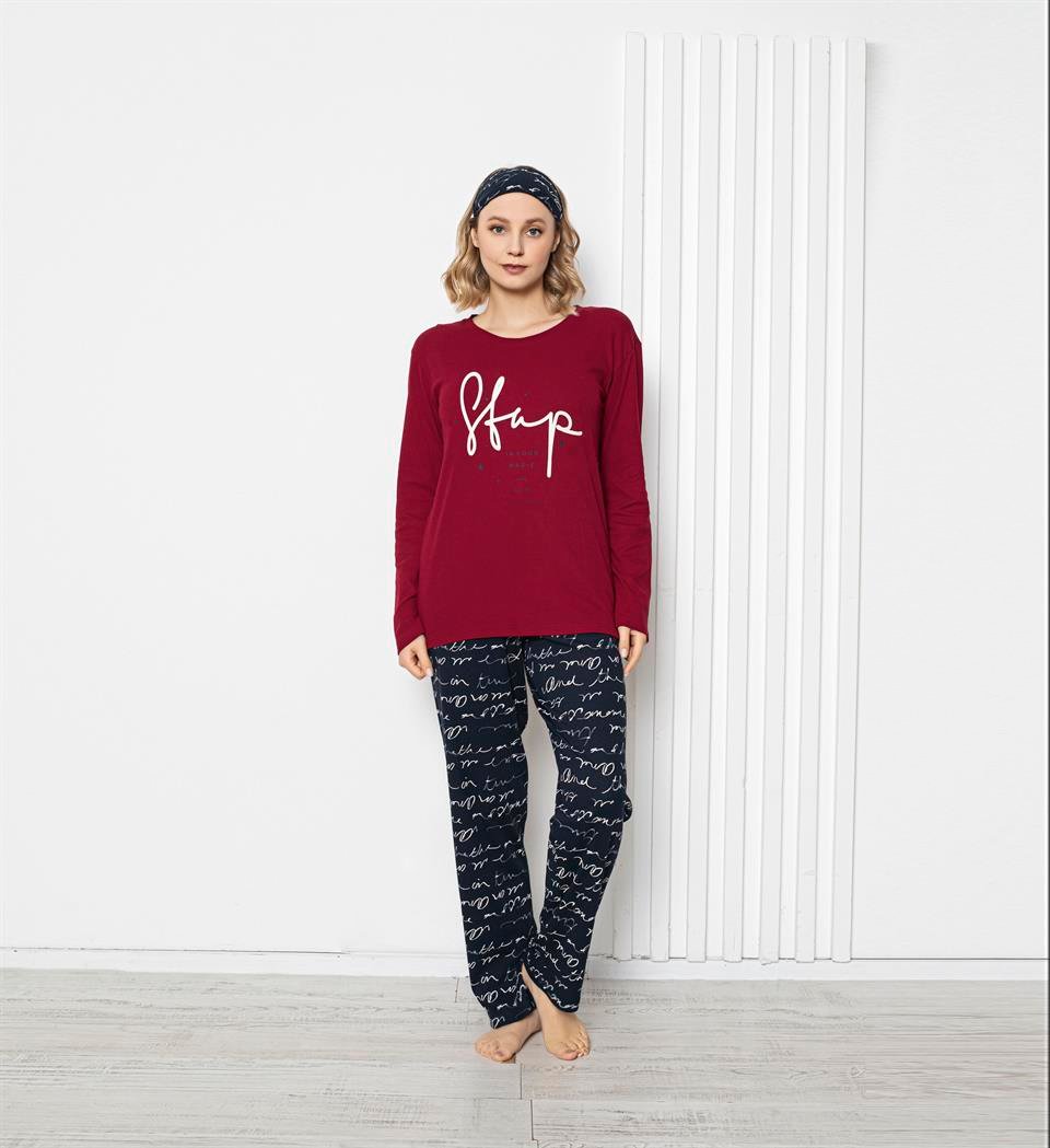Tekten 1740 Kadın Uzun Kollu Pijama Takımı