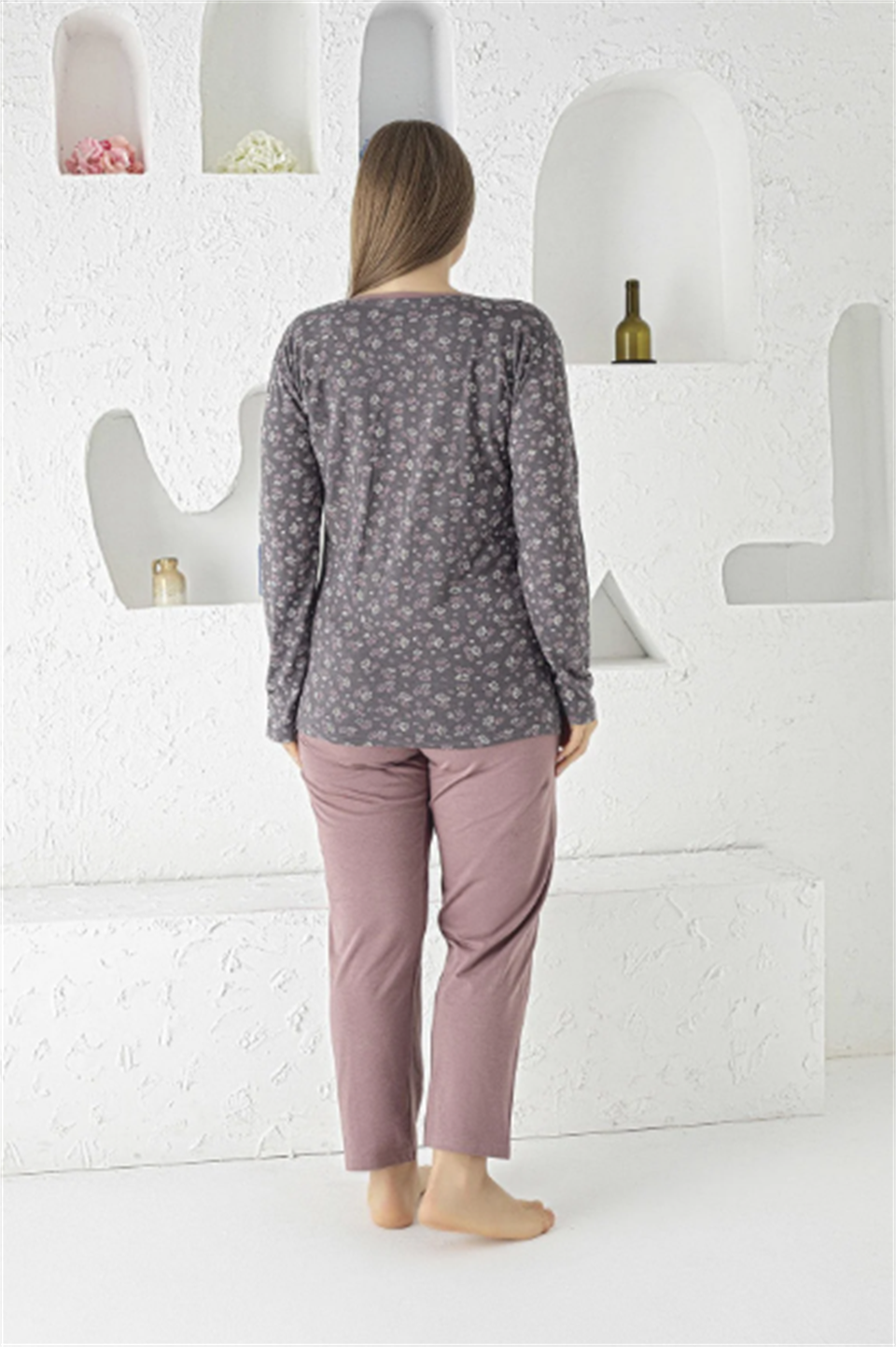 Tekten 1840 Kadın Uzun Kollu Pijama Takımı