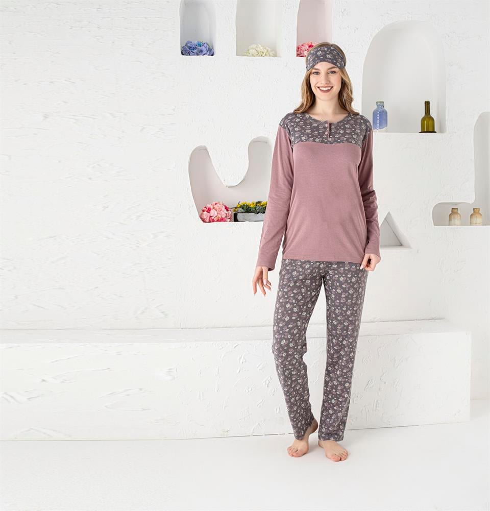 Tekten 2330 Kadın Uzun Kollu Pijama Takımı