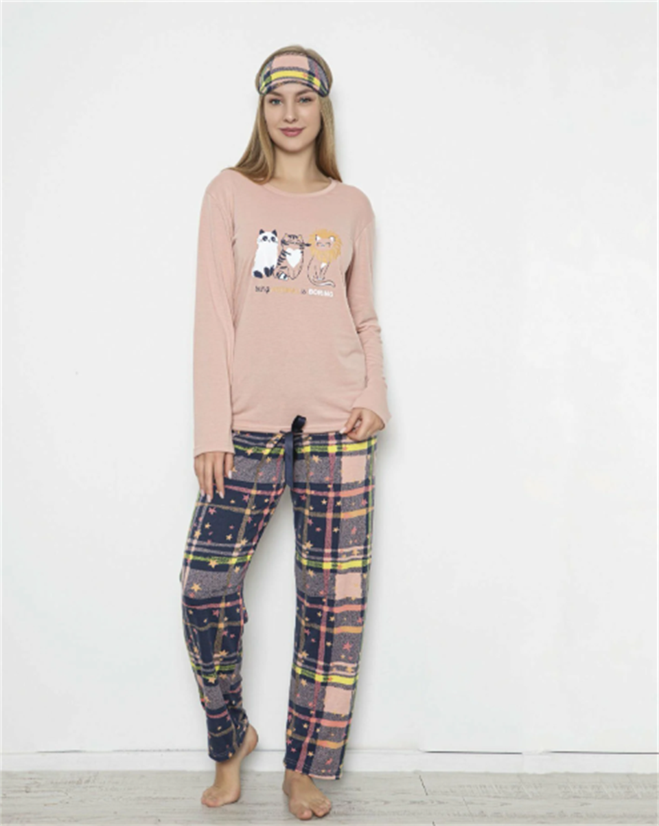 Tekten 670 Kadın Uzun Kollu Pijama Takımı