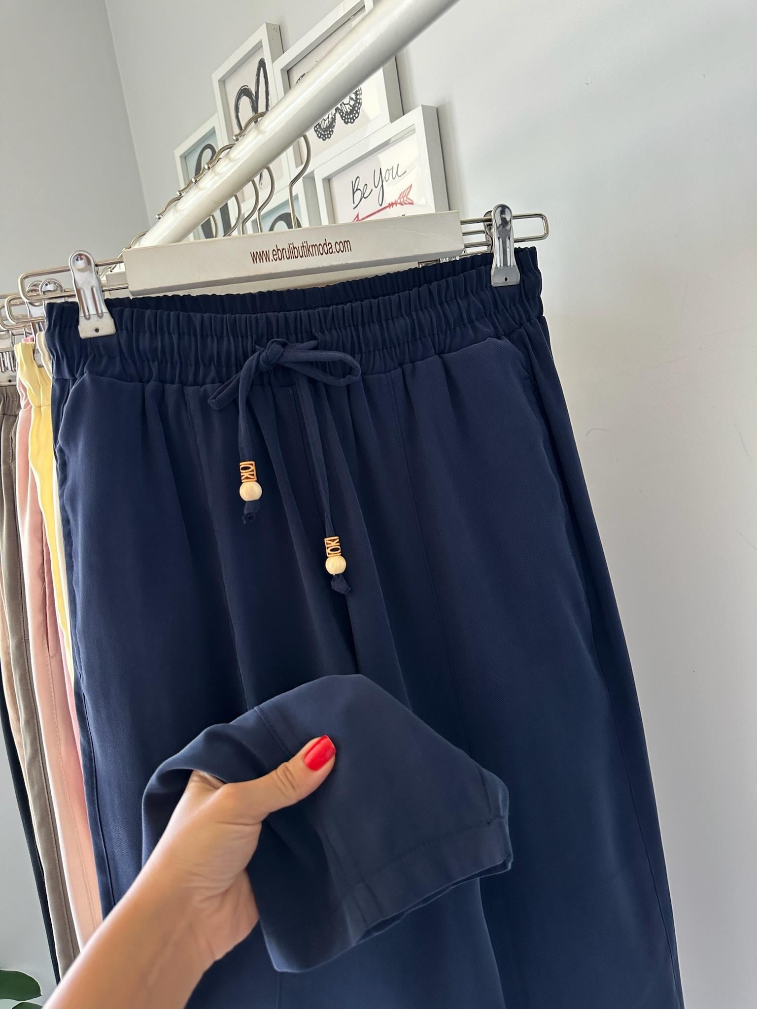 AHŞAP BONCUKLU TENSEL PANTOLON