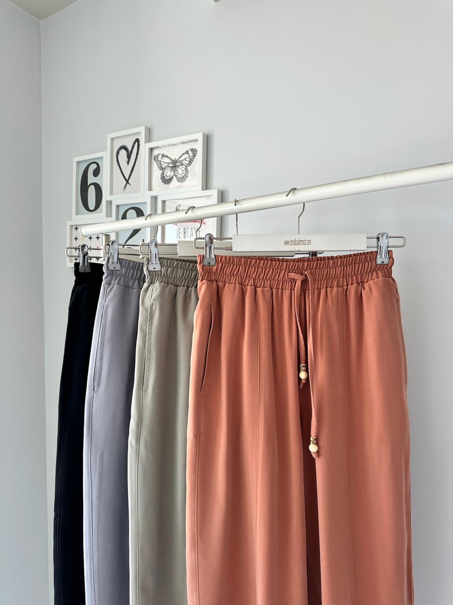 AHŞAP BONCUKLU TENSEL PANTOLON
