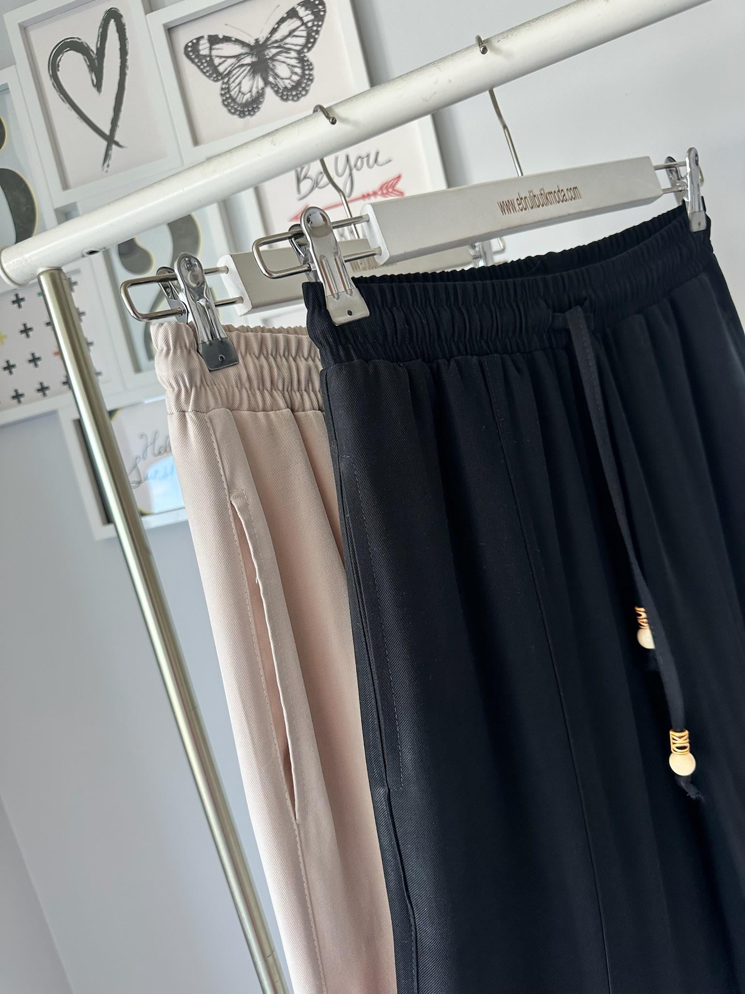 AHŞAP BONCUKLU TENSEL PANTOLON