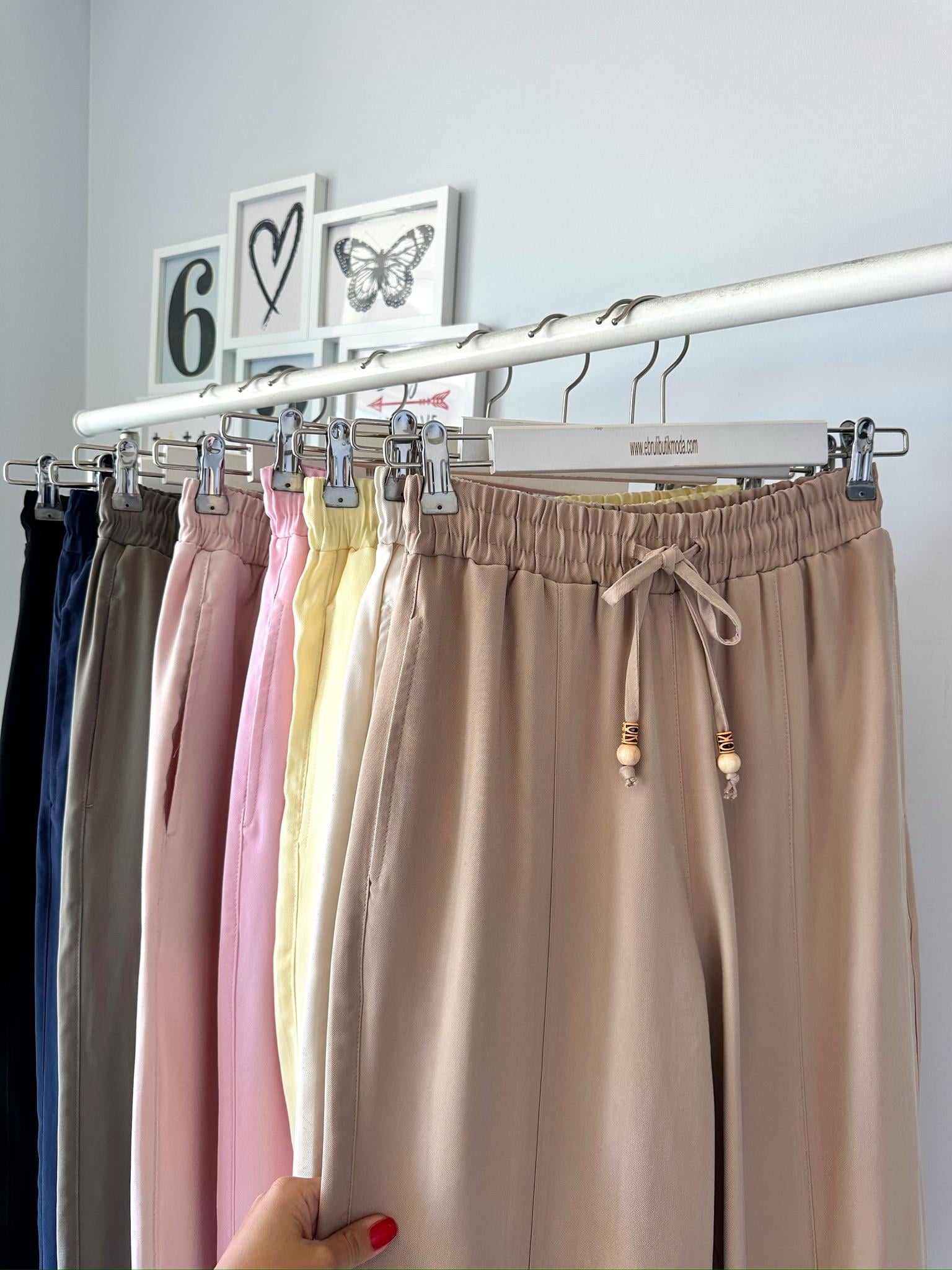 AHŞAP BONCUKLU TENSEL PANTOLON