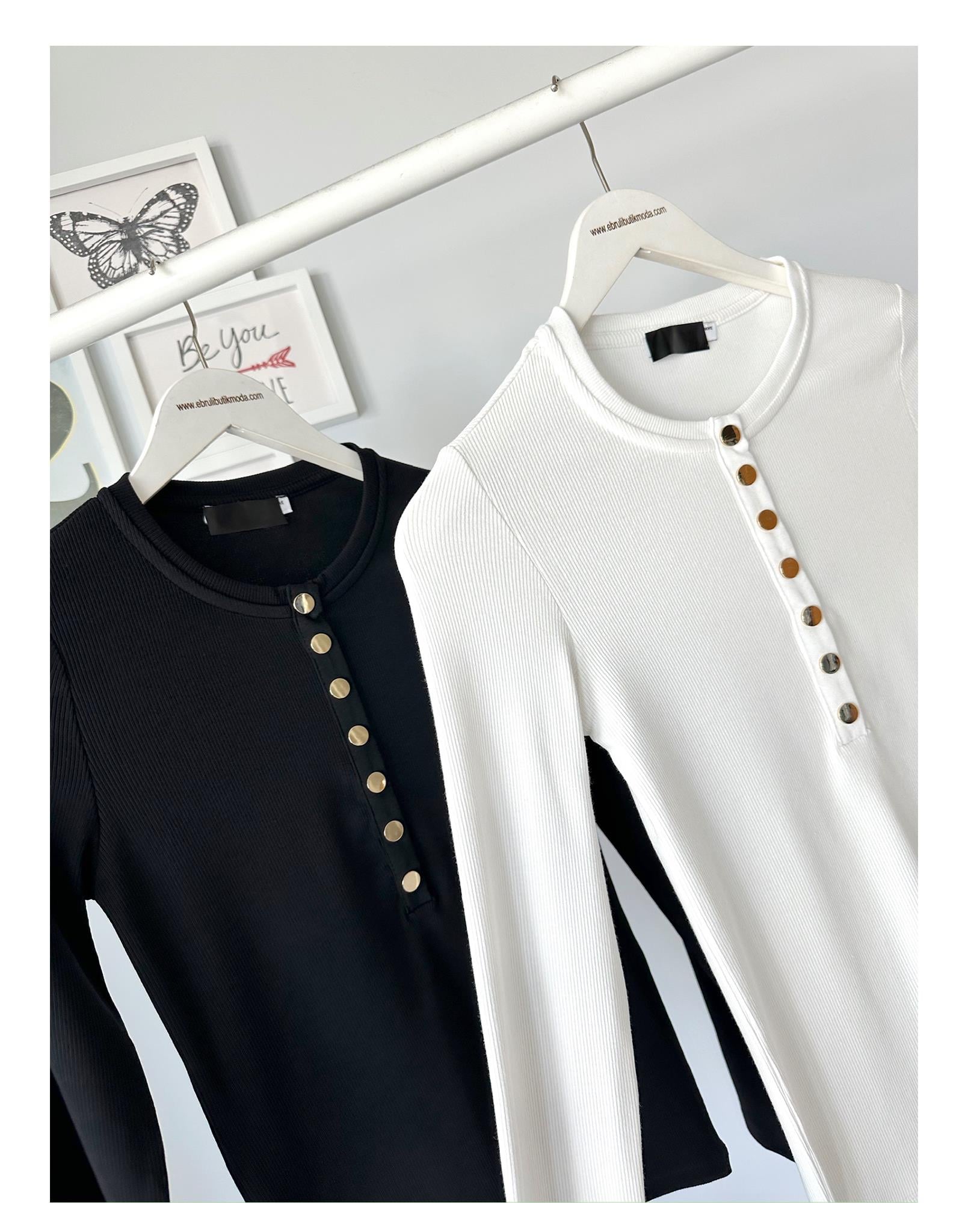 FİTİLLİ GOLD DÜĞMELİ BLUZ