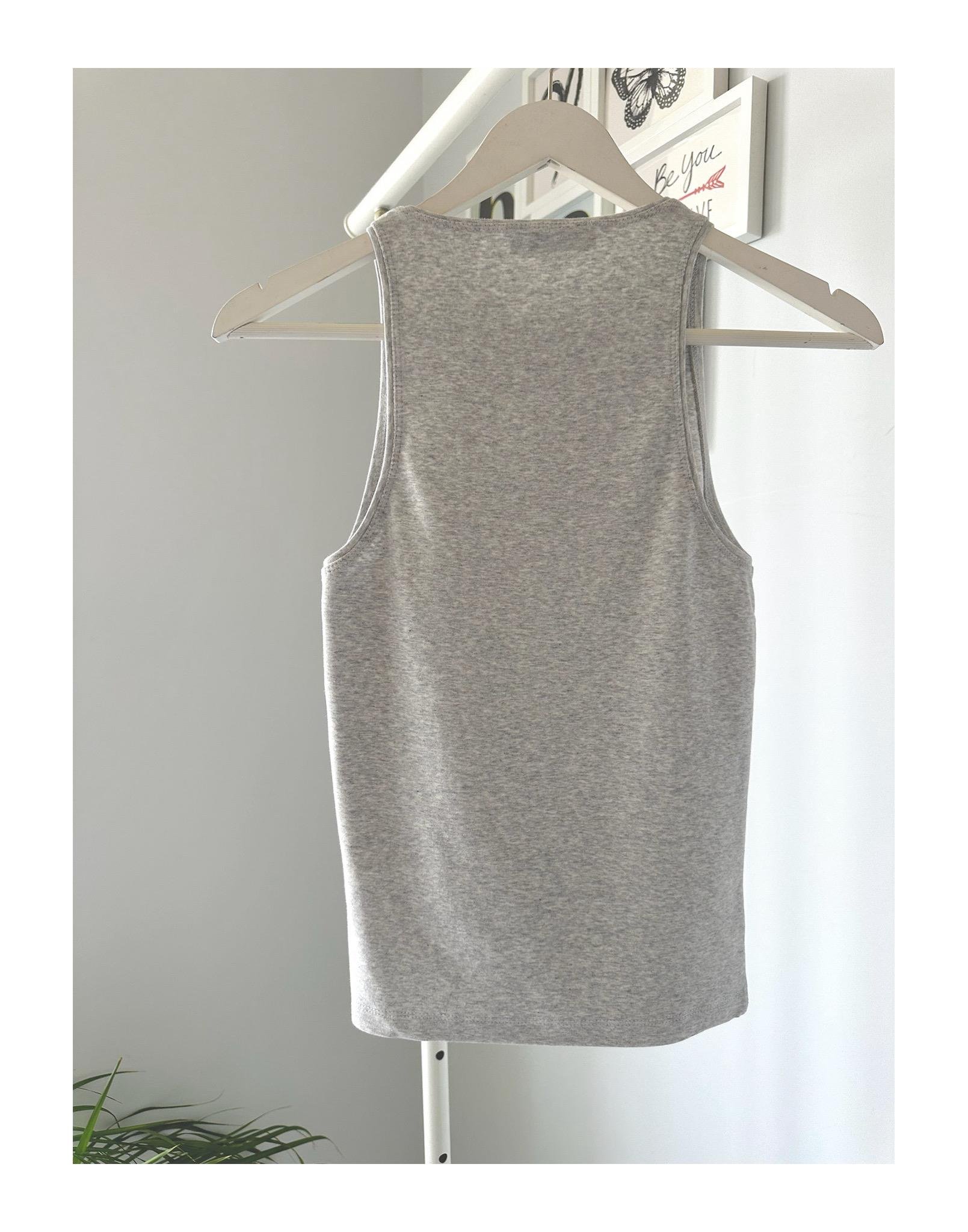 GRİ MELANJ HALTER BLUZ