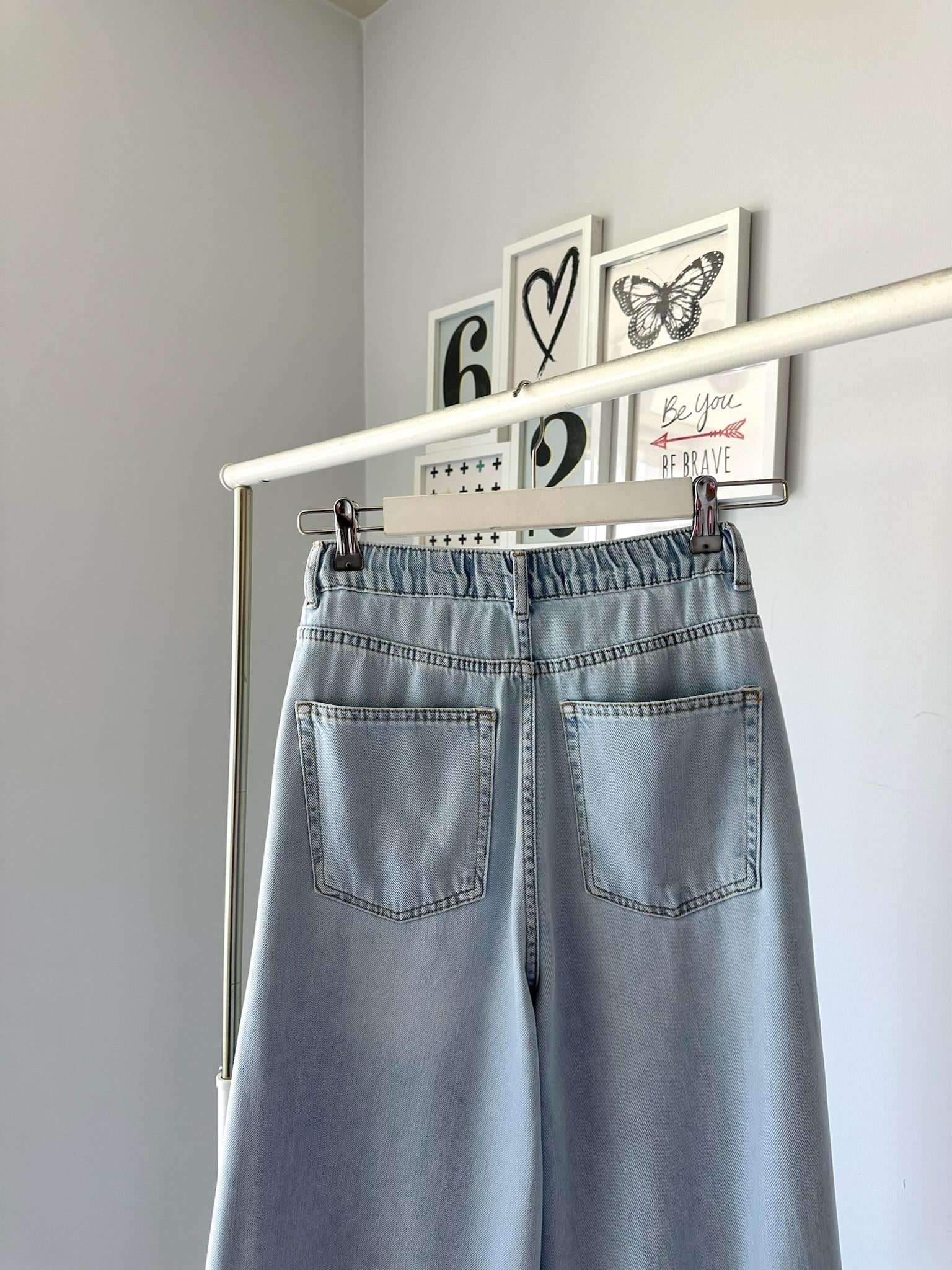 WIDE LOOSE BELİ LASTİKLİ JEAN