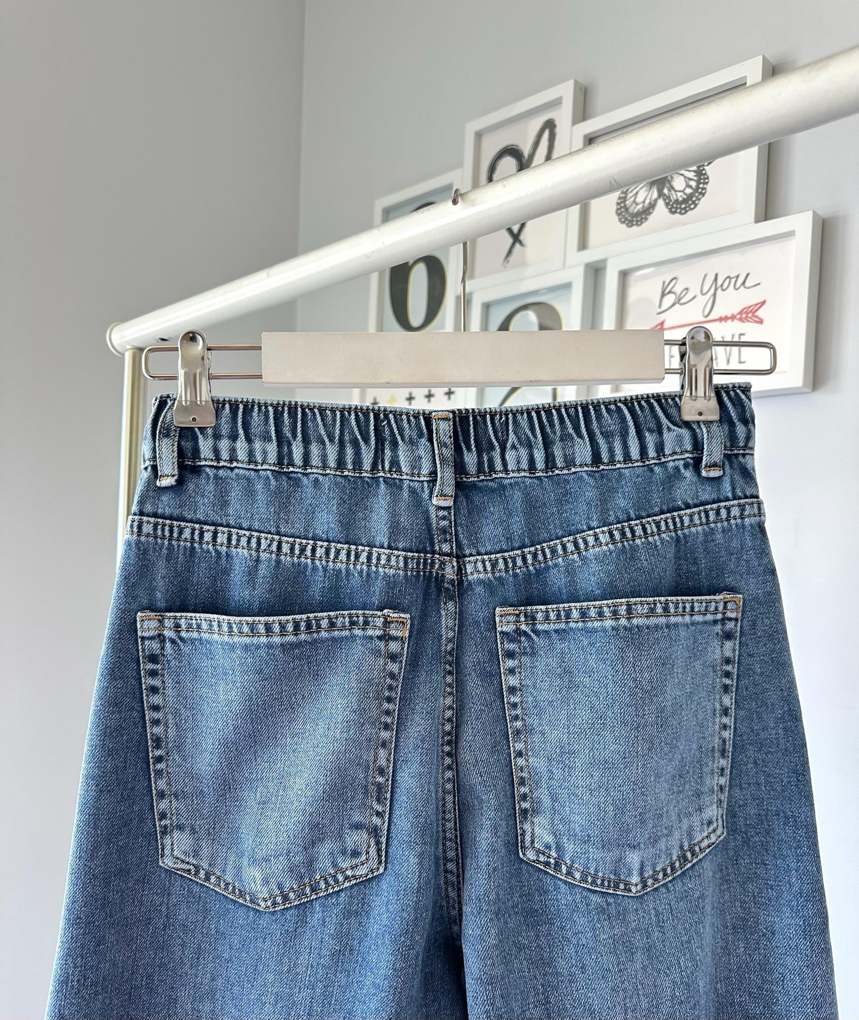 WIDE LOOSE BELİ LASTİKLİ JEAN