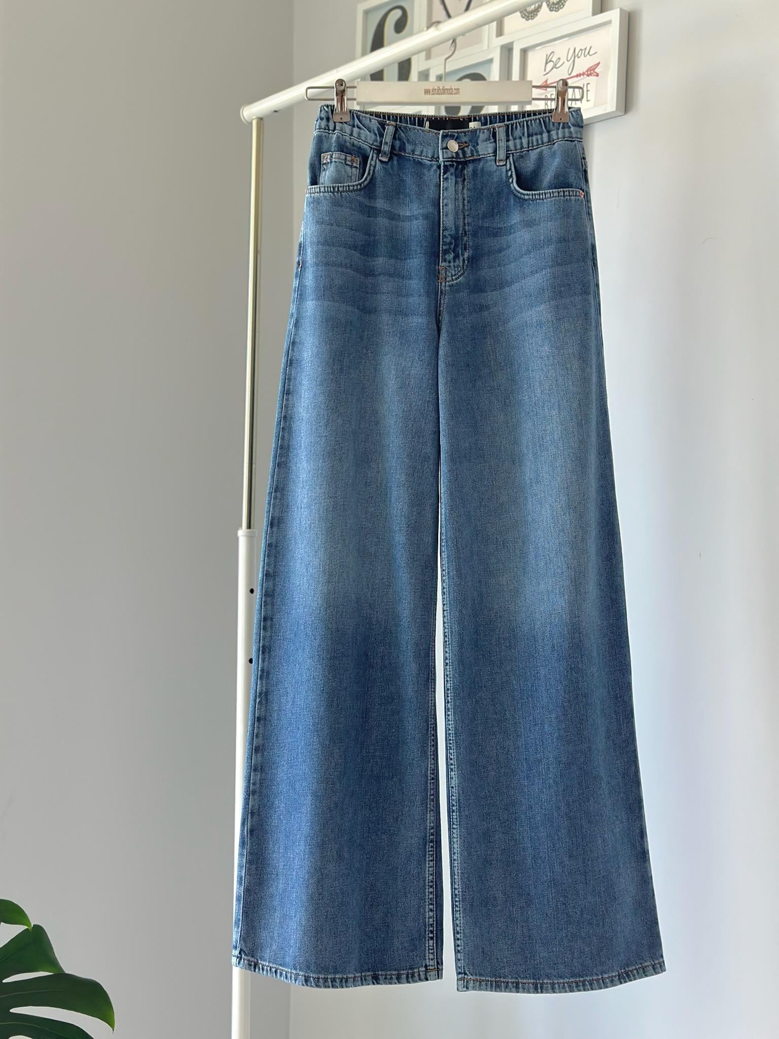 WIDE LOOSE BELİ LASTİKLİ JEAN