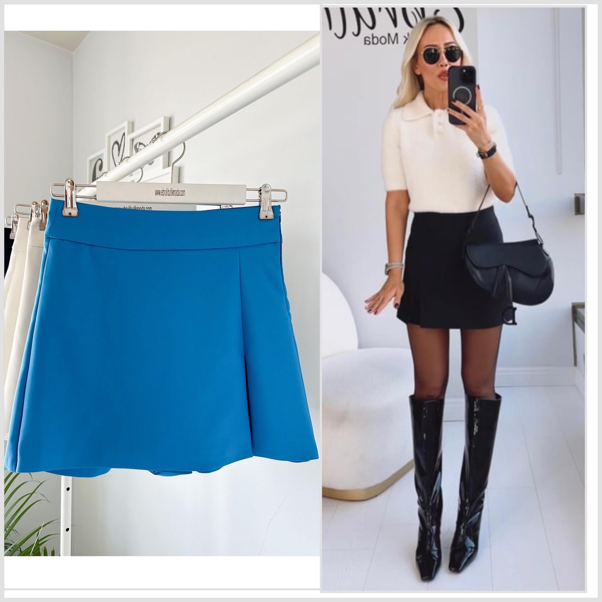 YIRTMAÇLI ŞORT ETEK