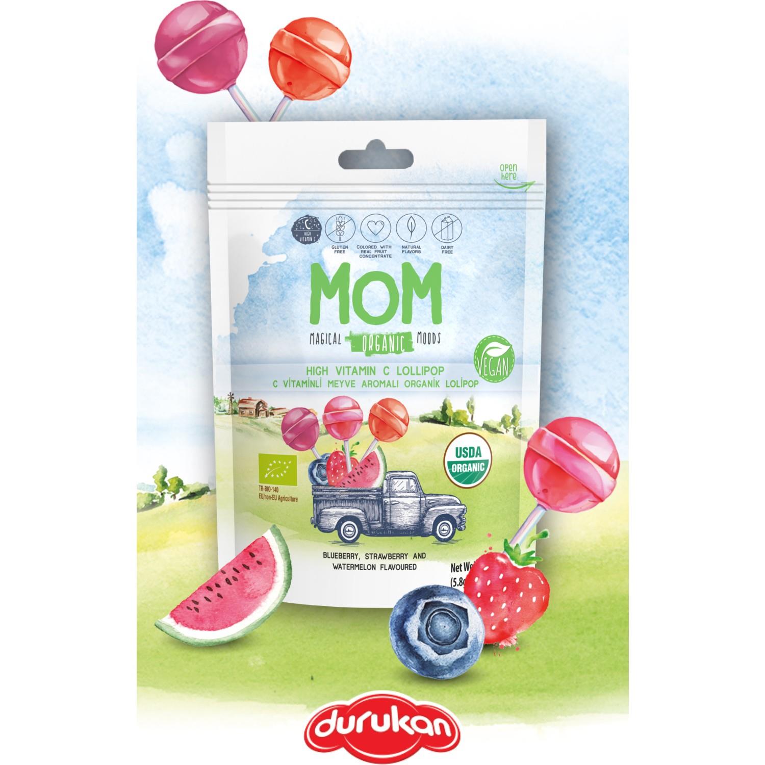 MOM Organik Lolipop (C vitaminli Meyveli Şeker)