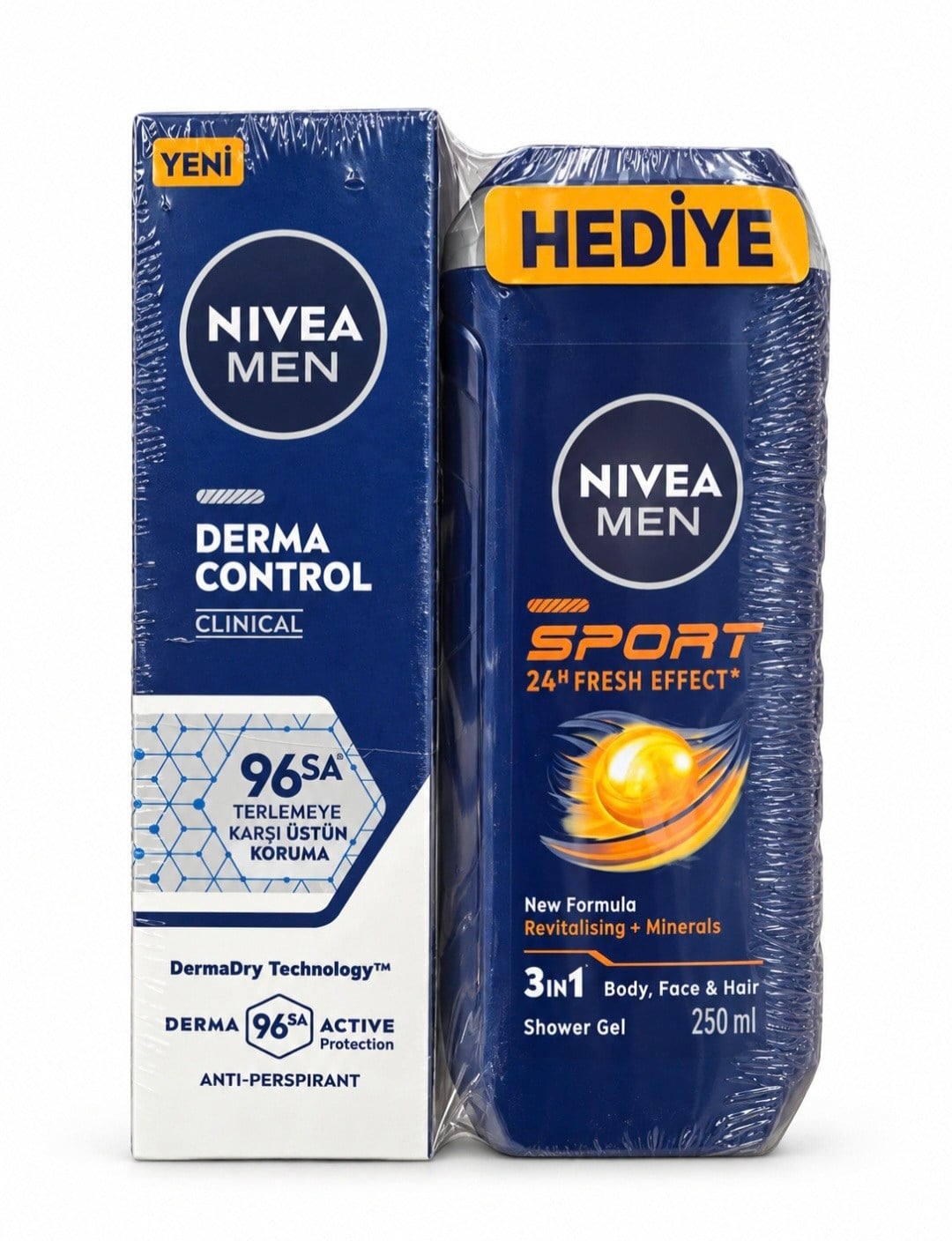 NIVEA MEN DEO.DERMA CONT.CLIN.150ML+ SPORT DUŞ JELİ 250ML