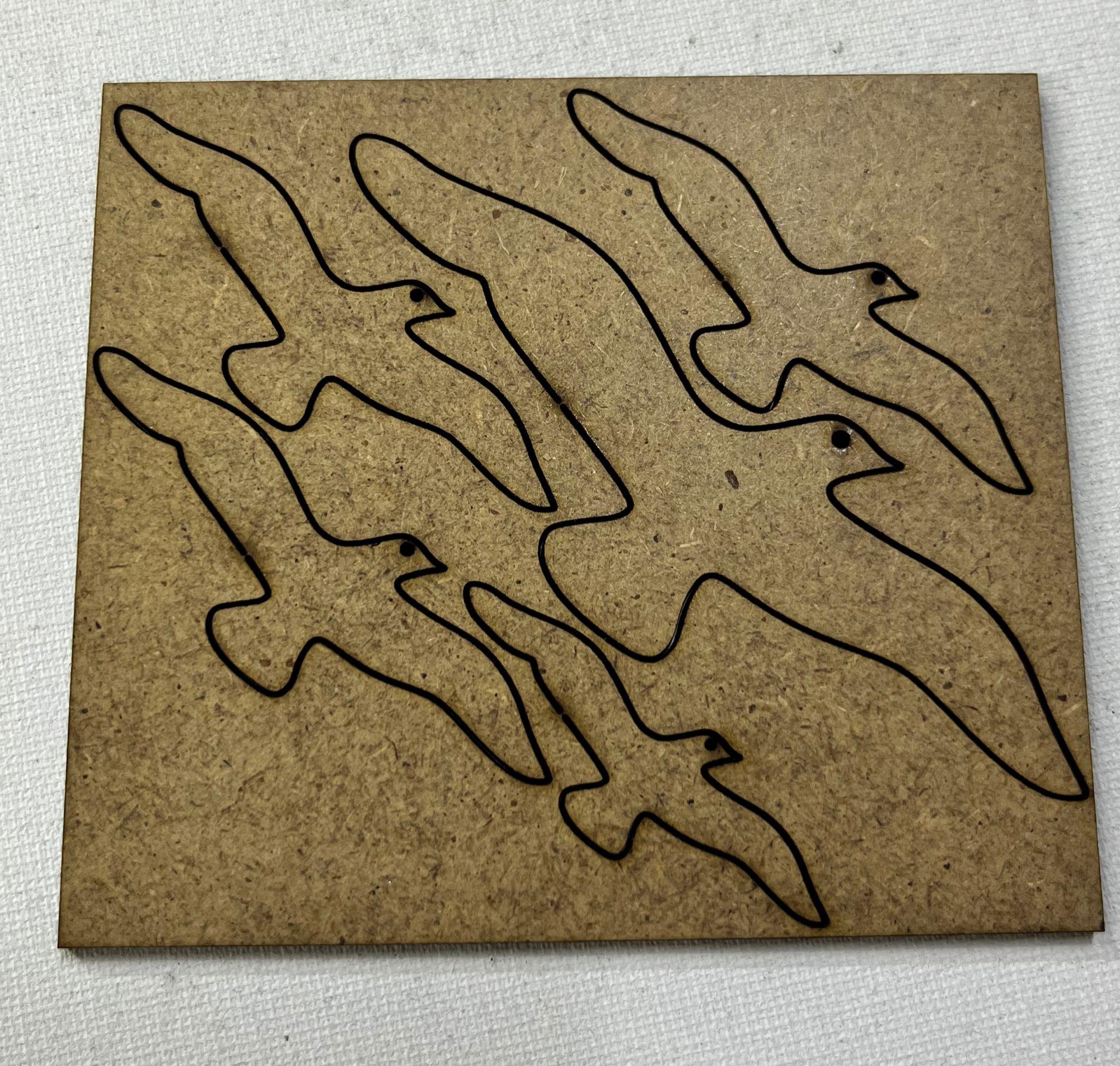 LAZER KESİM KUŞ SET 8X9 CM