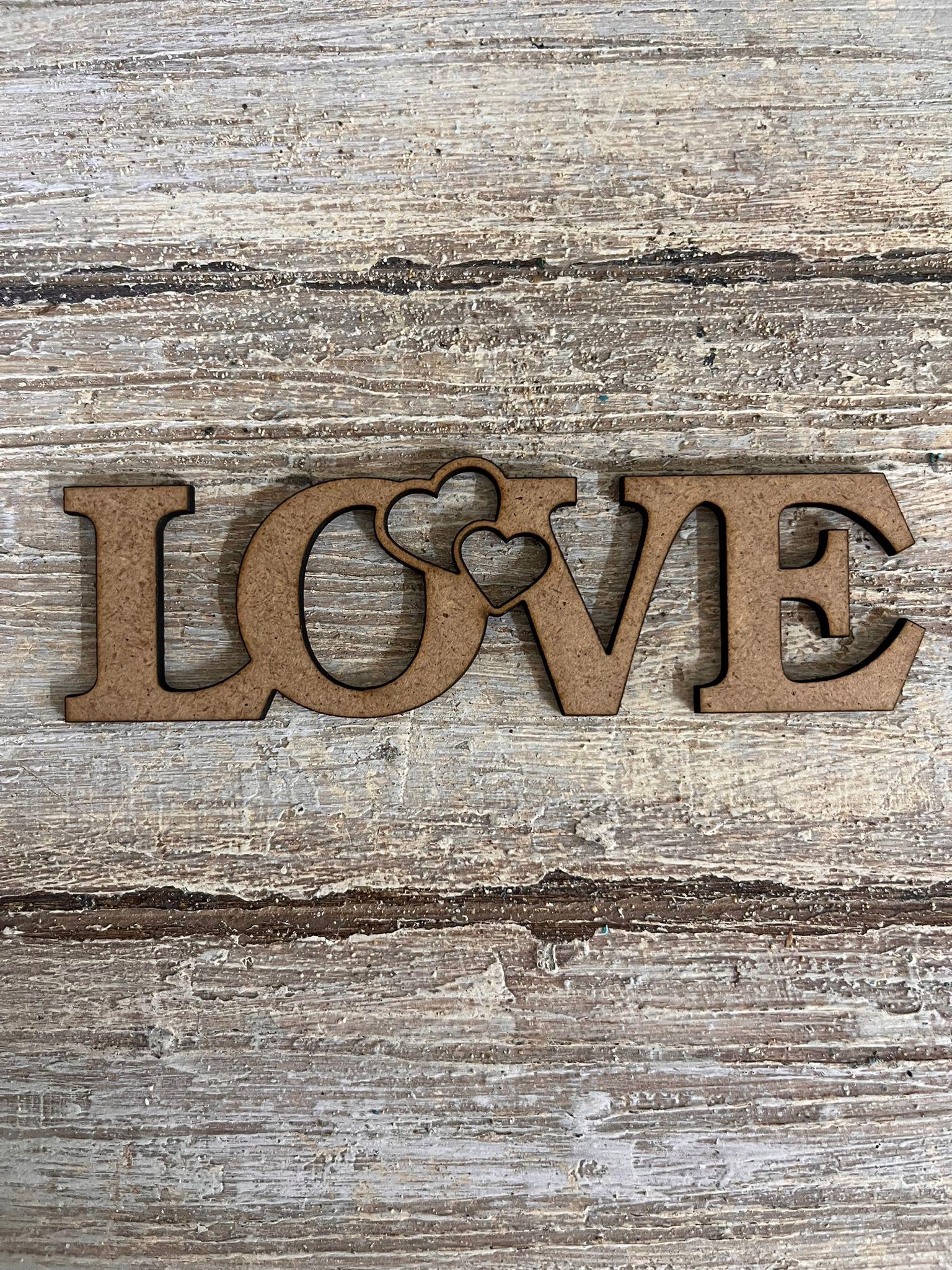 LAZER KESİM LOVE YAZISI 13,5X4 CM