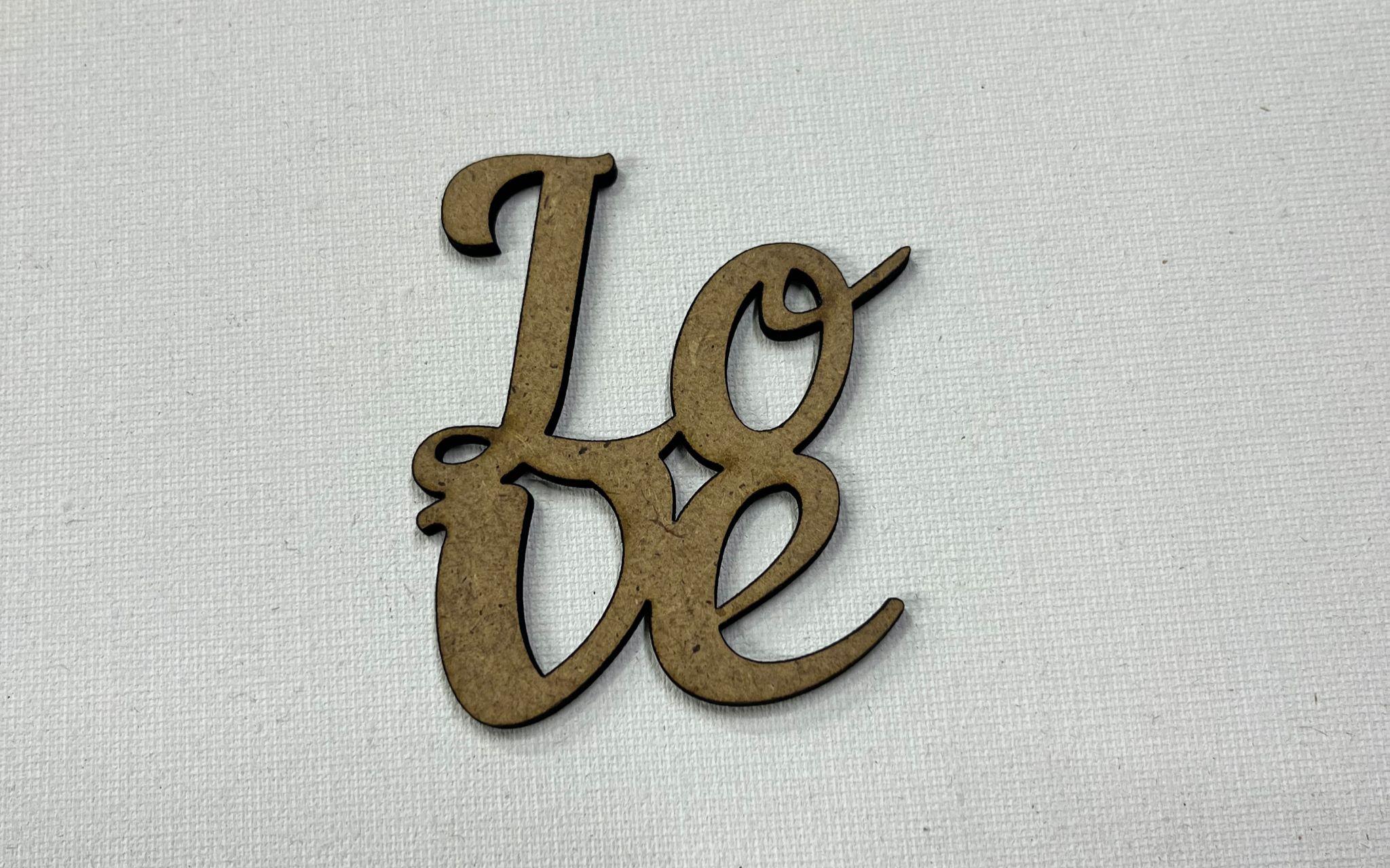 LAZER KESİM LOVE YAZISI 6X5 CM