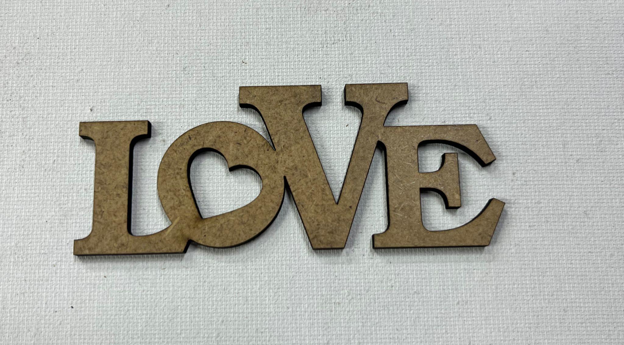 LAZER KESİM LOVE YAZISI 8,5X4 CM