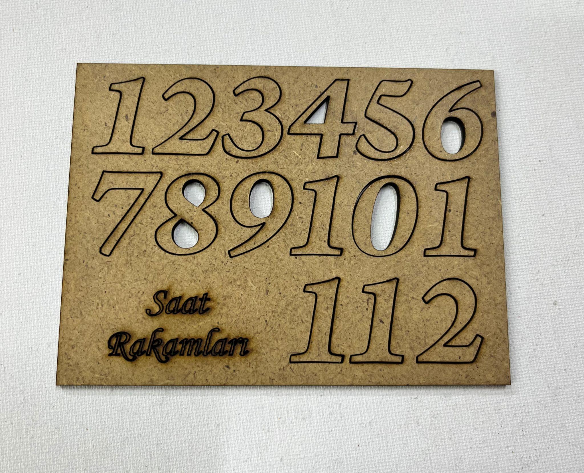 LAZER KESİM SAAT RAKAMLARI 1,5X2 CM