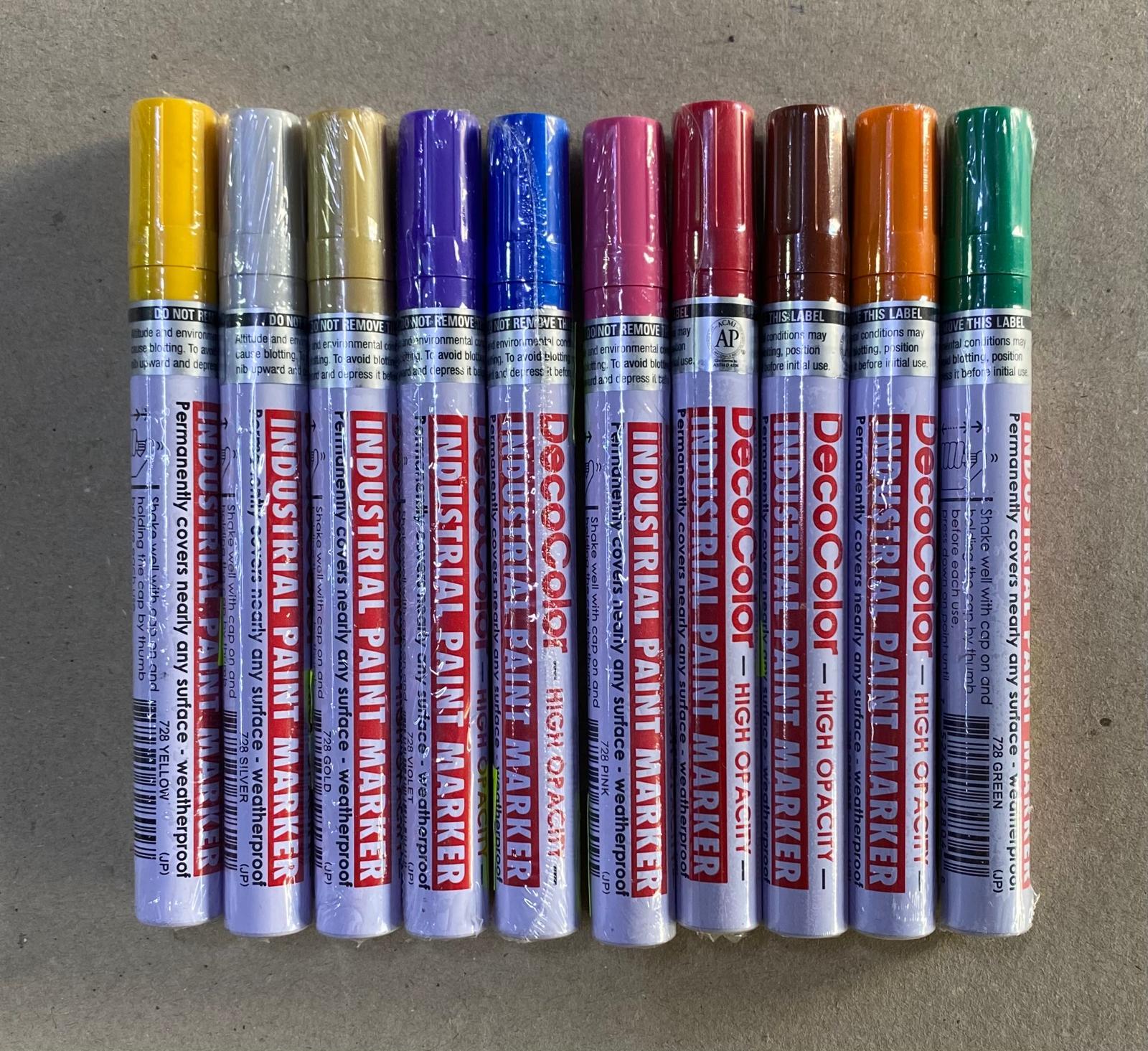 MARVY 728 INDUSTRIAL PAİNT MARKÖR SU VE ISIYA DAYANIKLI KALEM SET 10 ADET