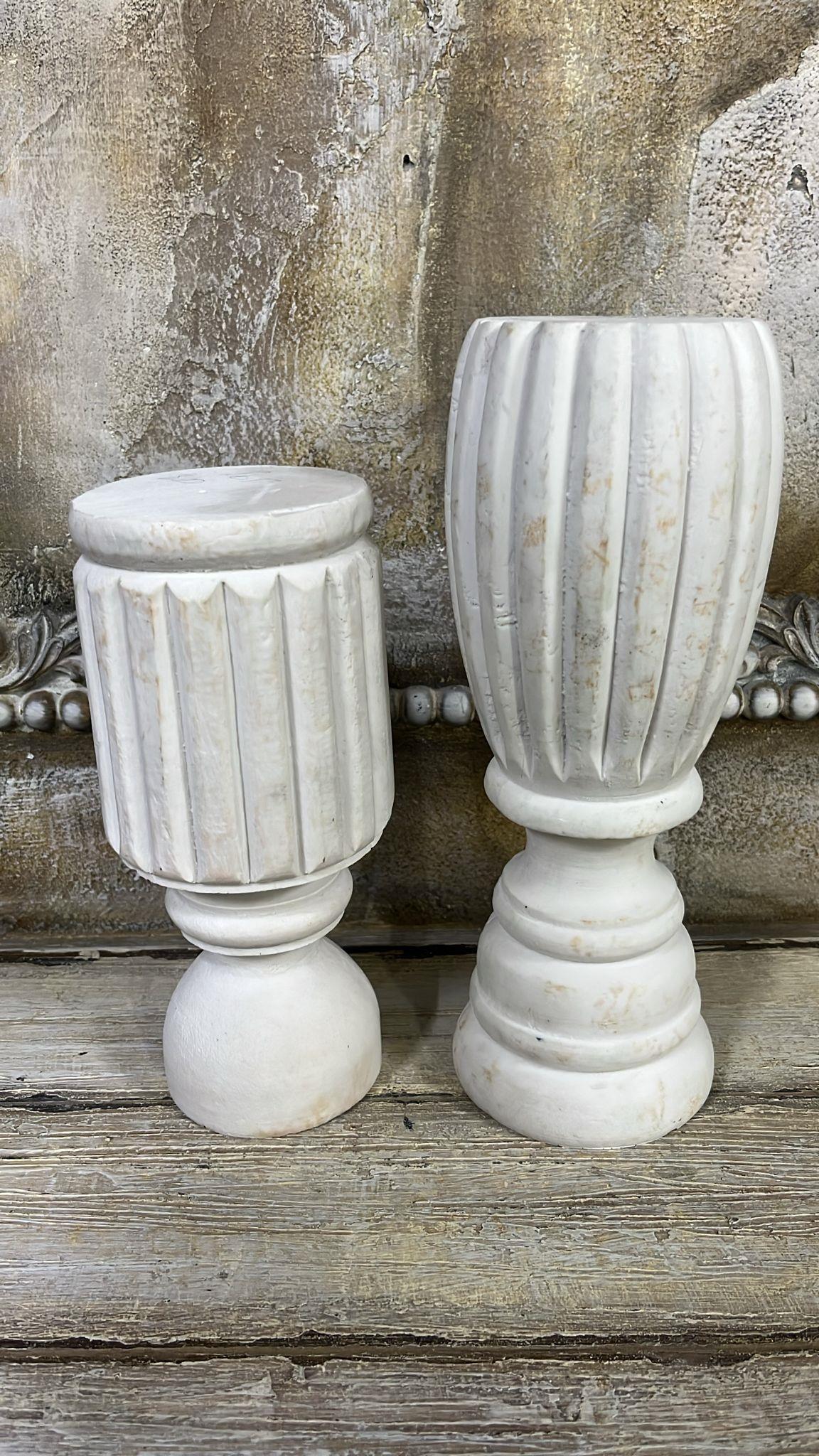 Şamdan 2 Li Set Ham Polyester 24X9 / 20X 9 CM