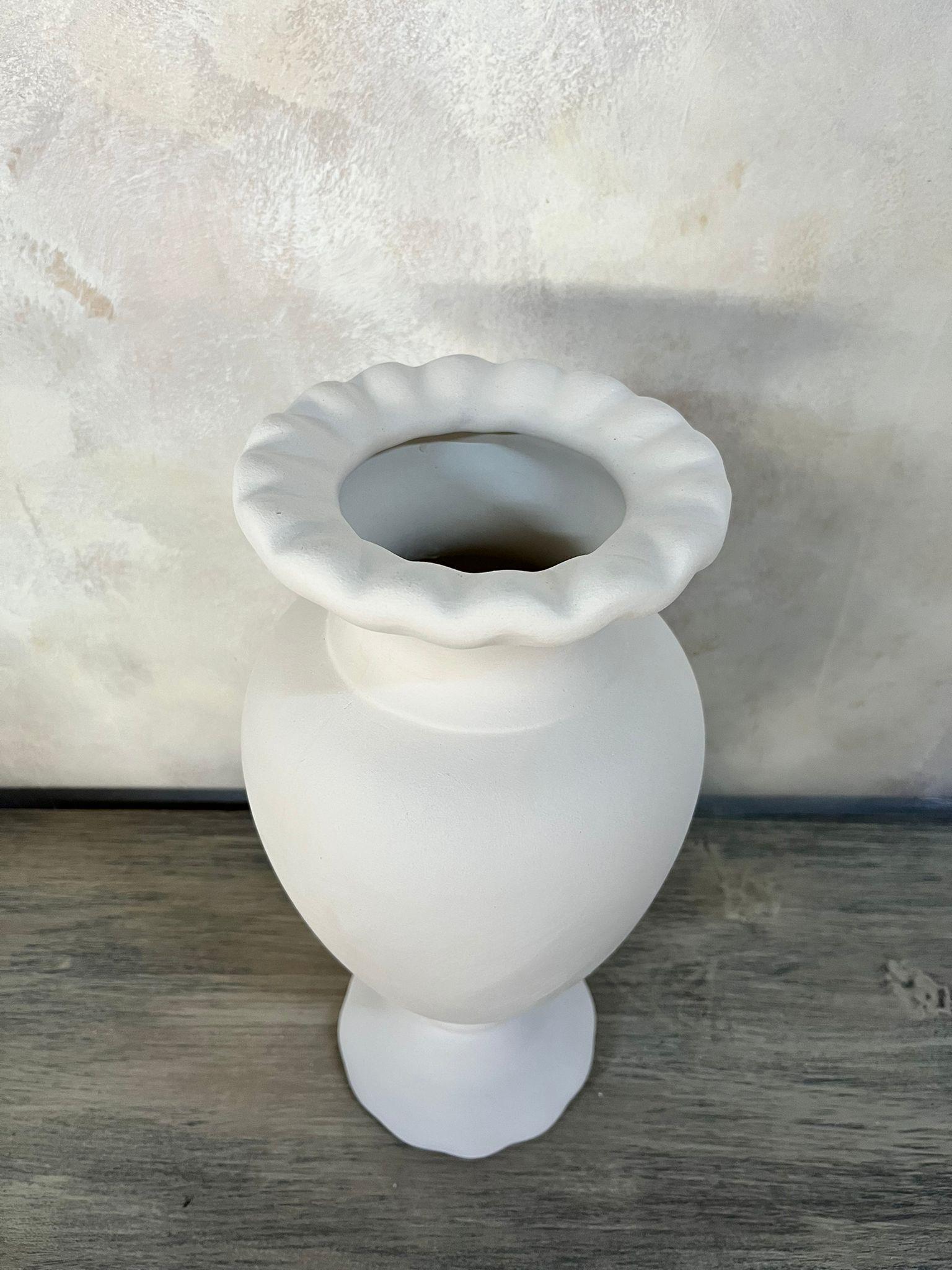 Seramik Firfirli Şamdan \ 13X25cm