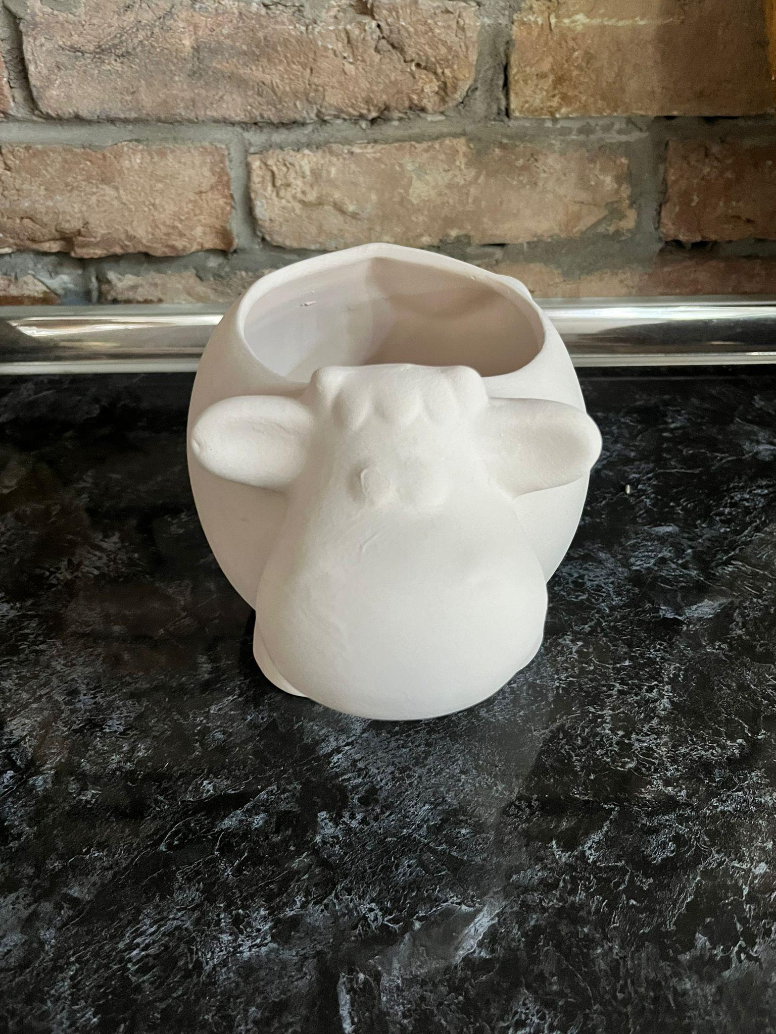 SERAMİK İNEK SAKSI 21X14 CM 