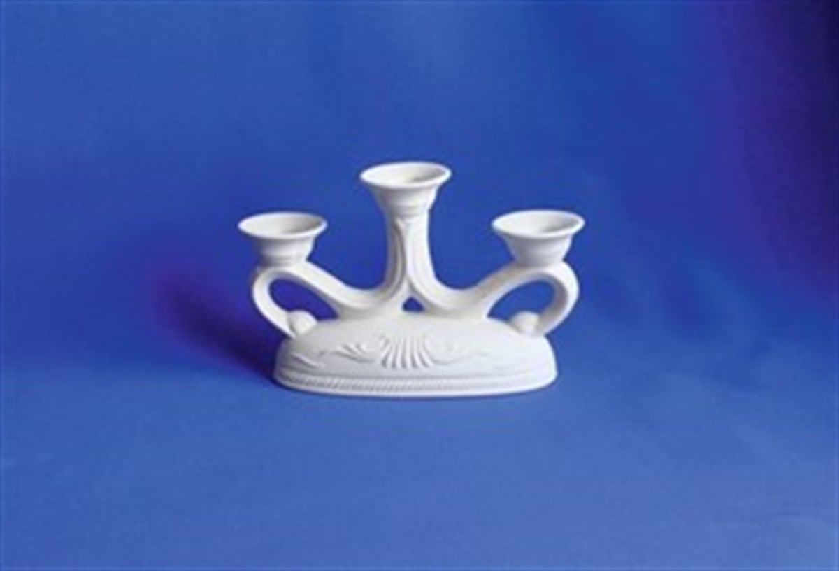 Seramik Üçlü Şamdan  25X18cm