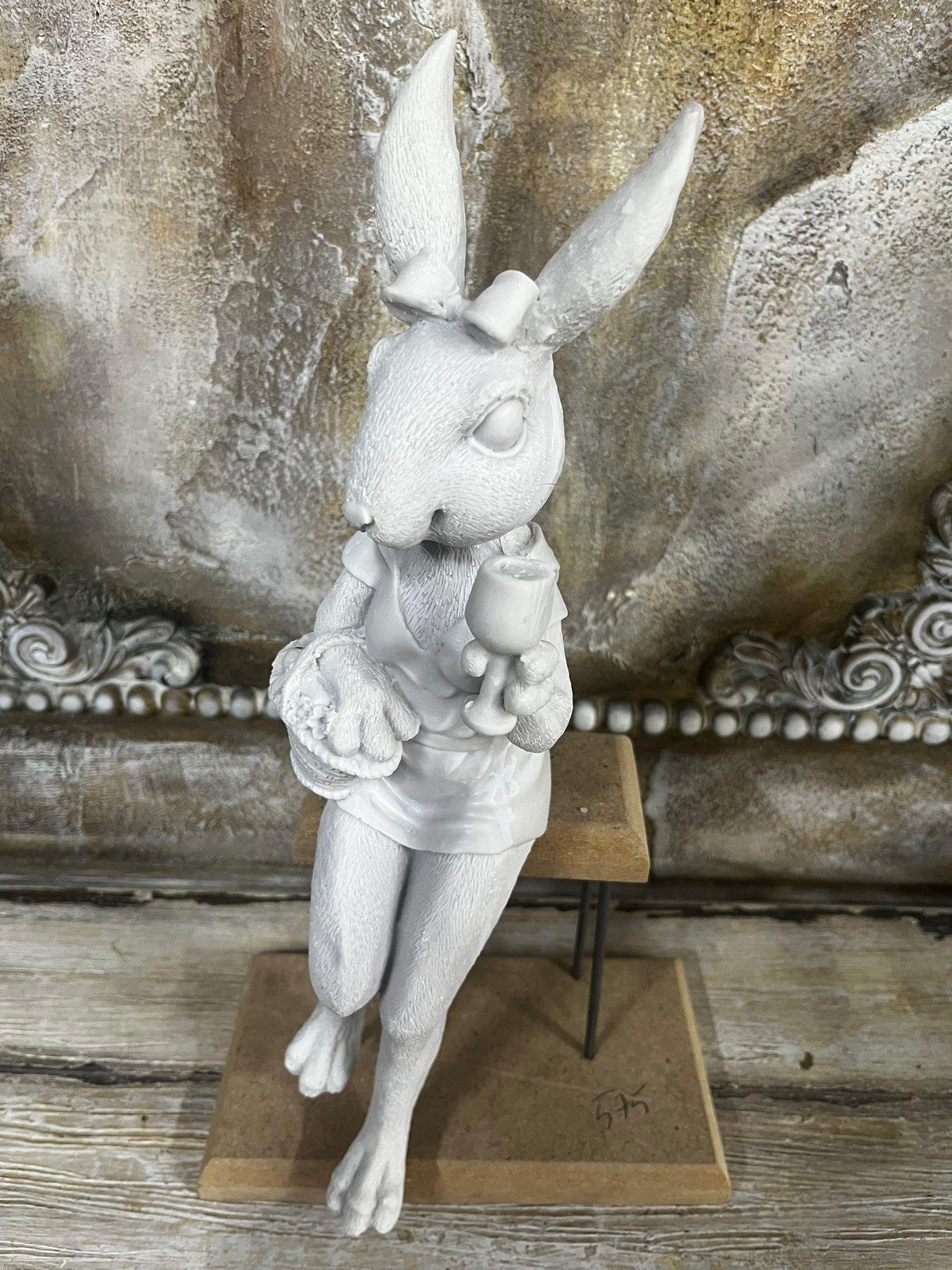 Tavşan Kız Tabure Detaylı 38X20 CM