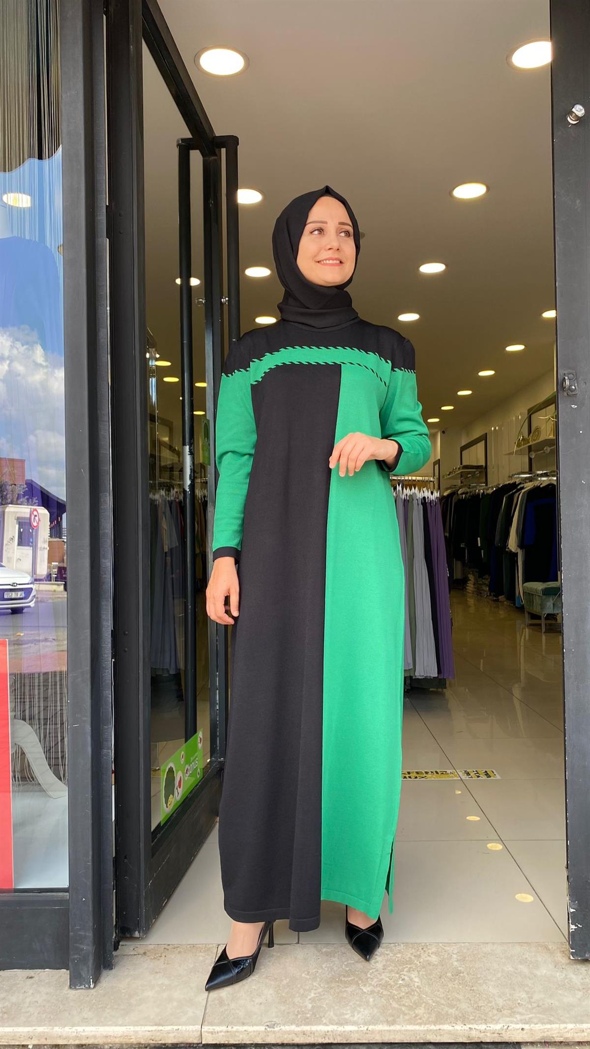 Elbise tasarım merserize benetton-siyah