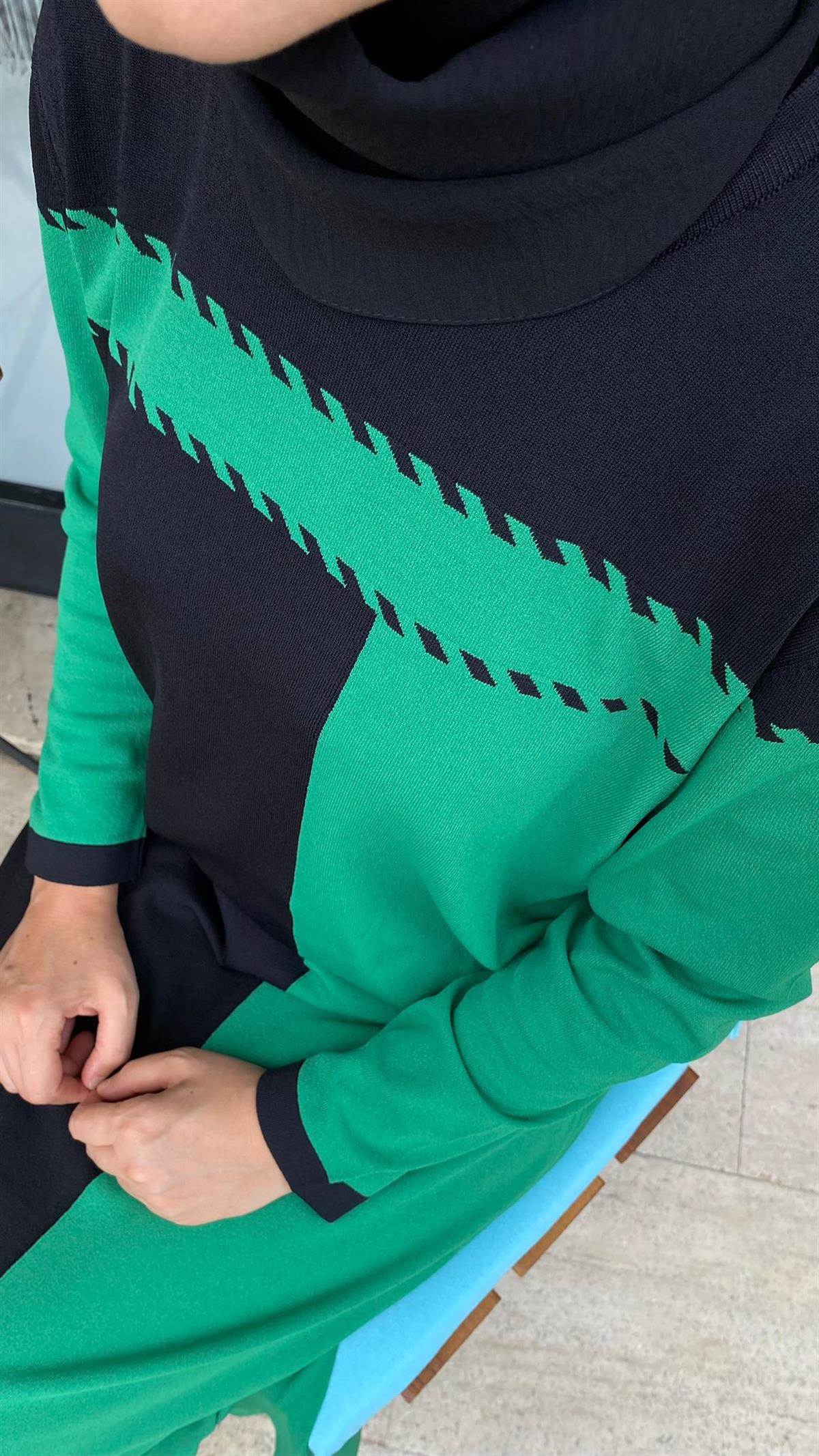 Elbise tasarım merserize benetton-siyah