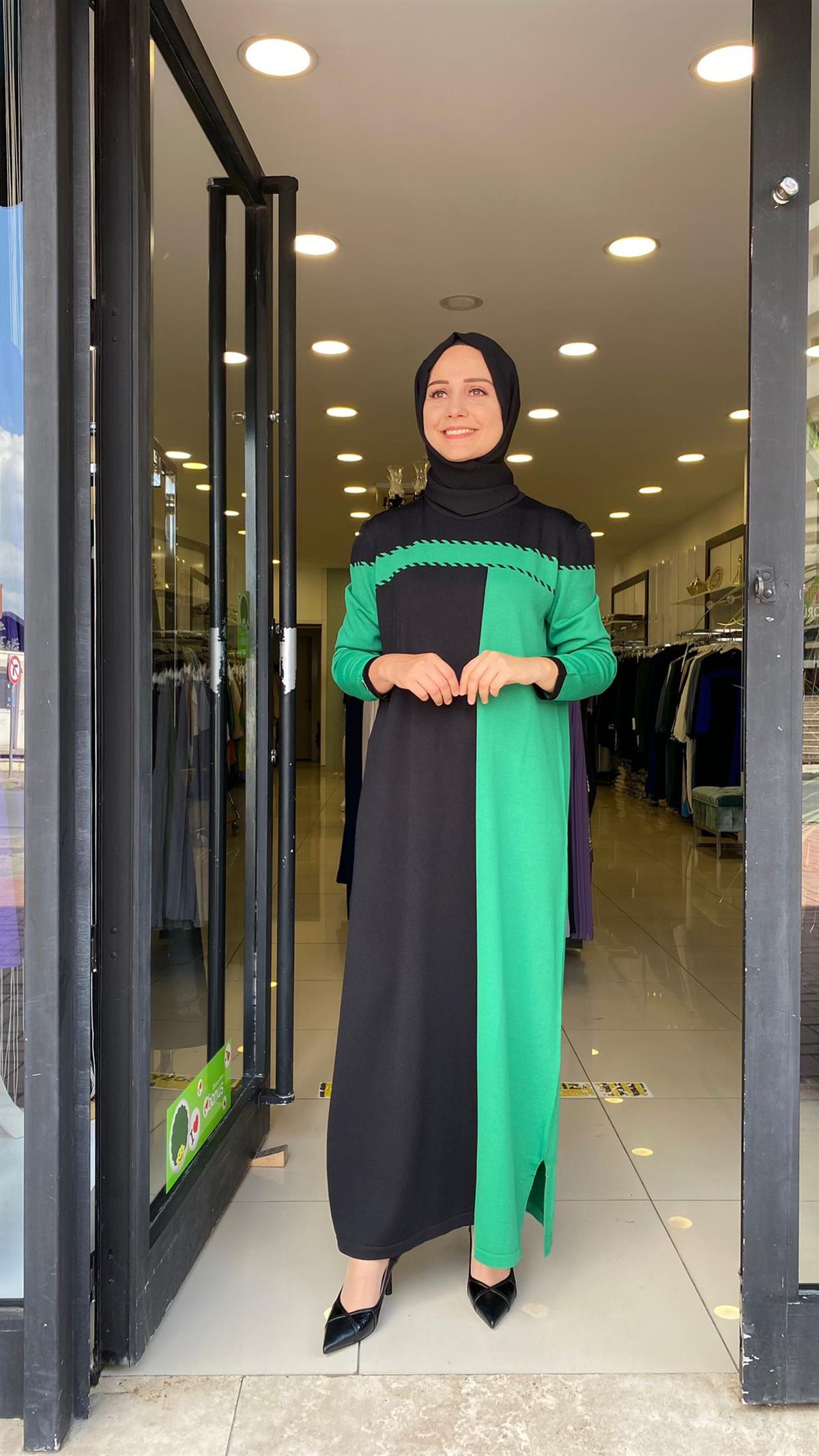 Elbise tasarım merserize benetton-siyah