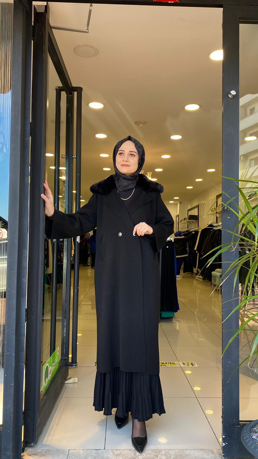 Hırka kürklü siyah