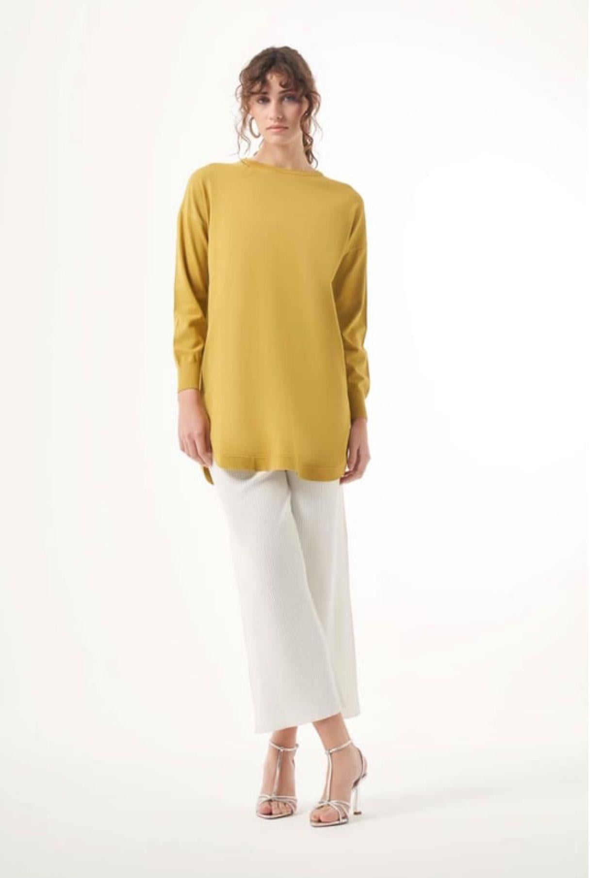 Nuss tunik oval kesim yağ yeşili