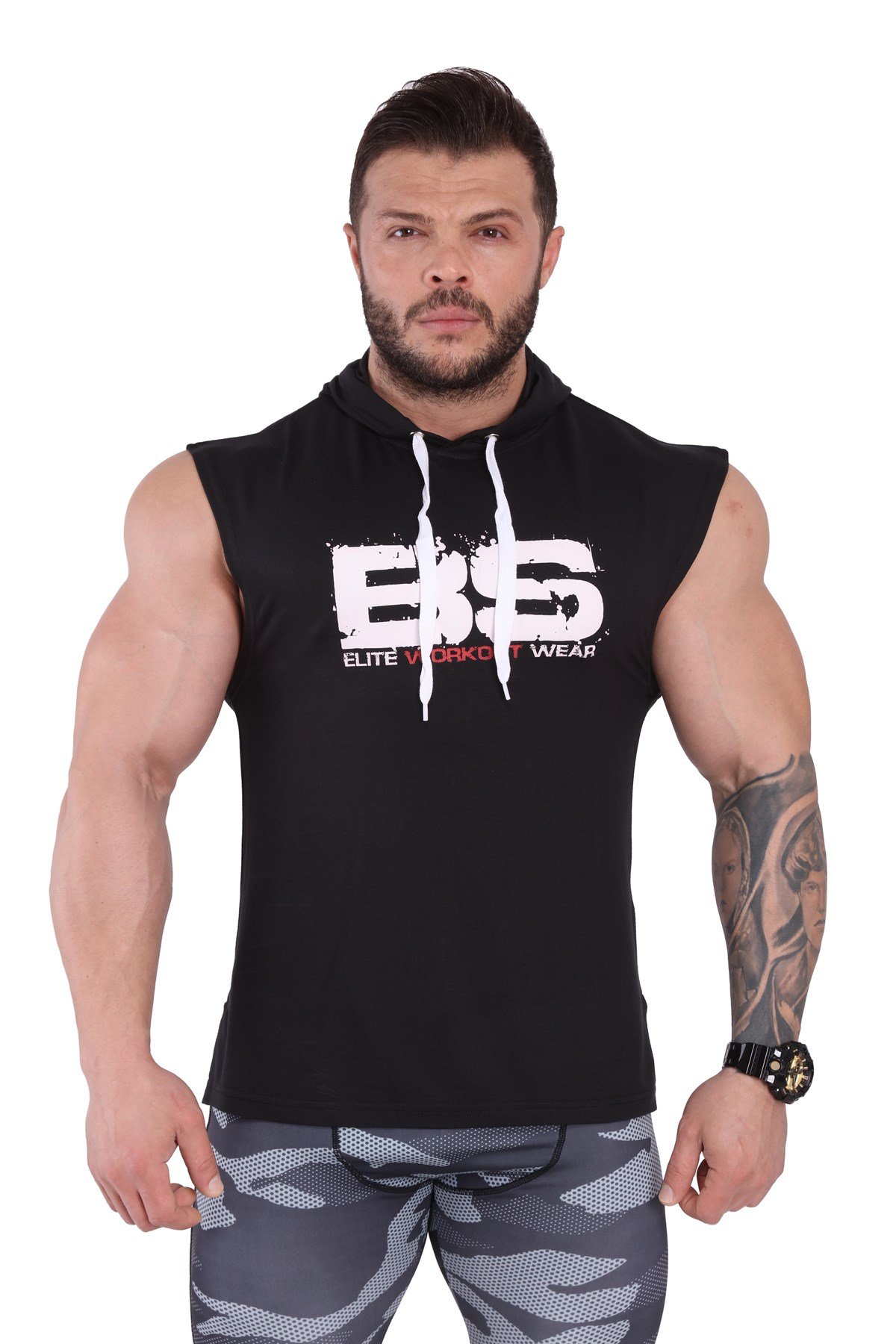 Men's Hooded Sleeveless Gym T-shirt
