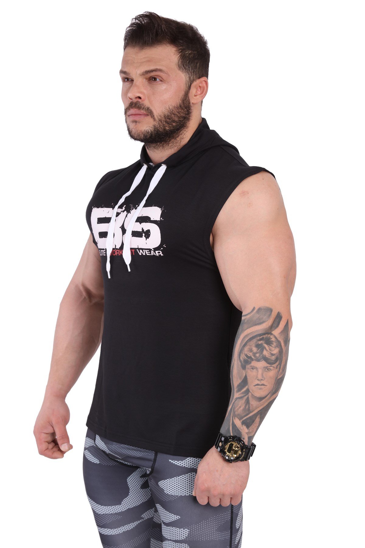 Men's Hooded Sleeveless Gym T-shirt