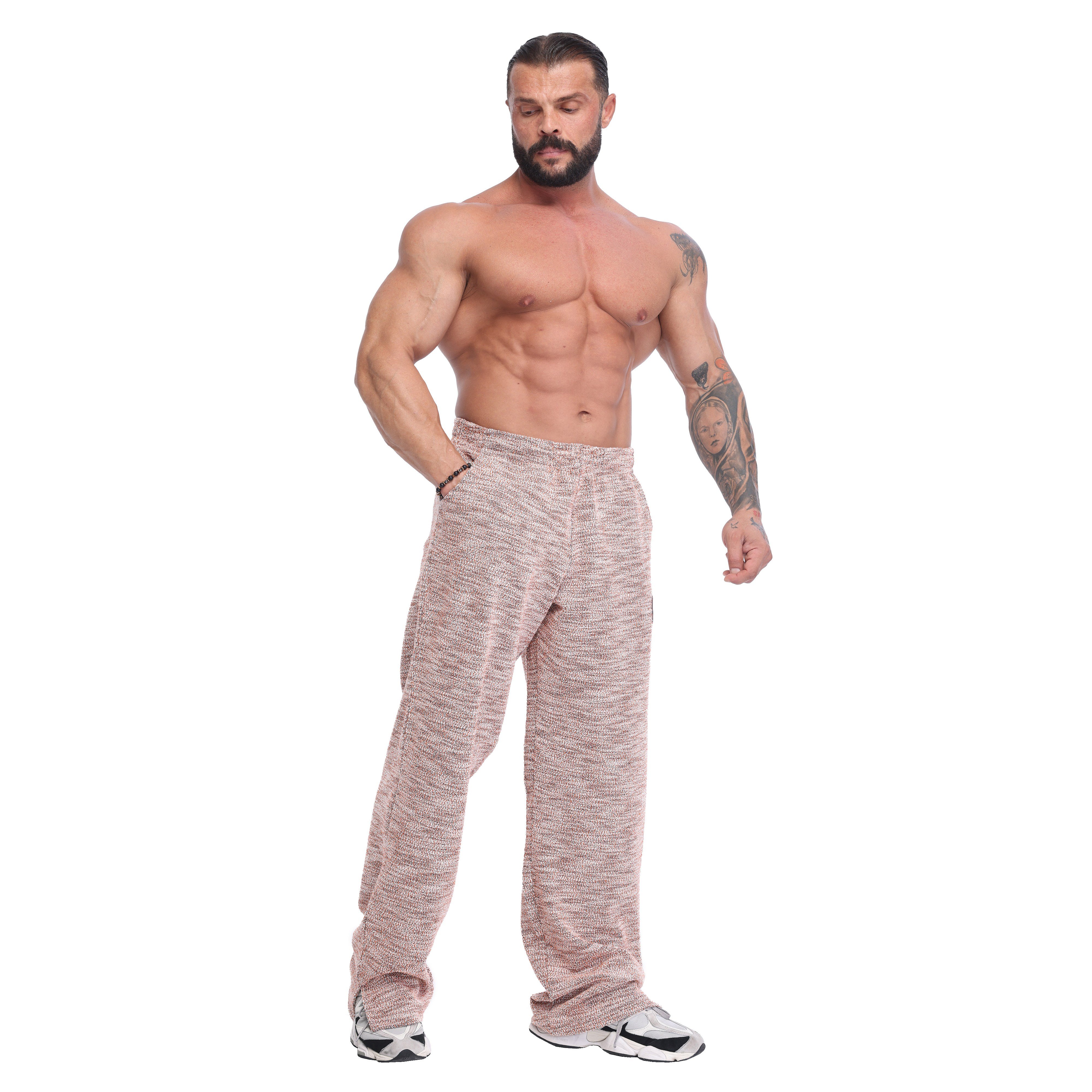 Men's Loose Fit Baggy Winter Sweatpants – Orange Melange
