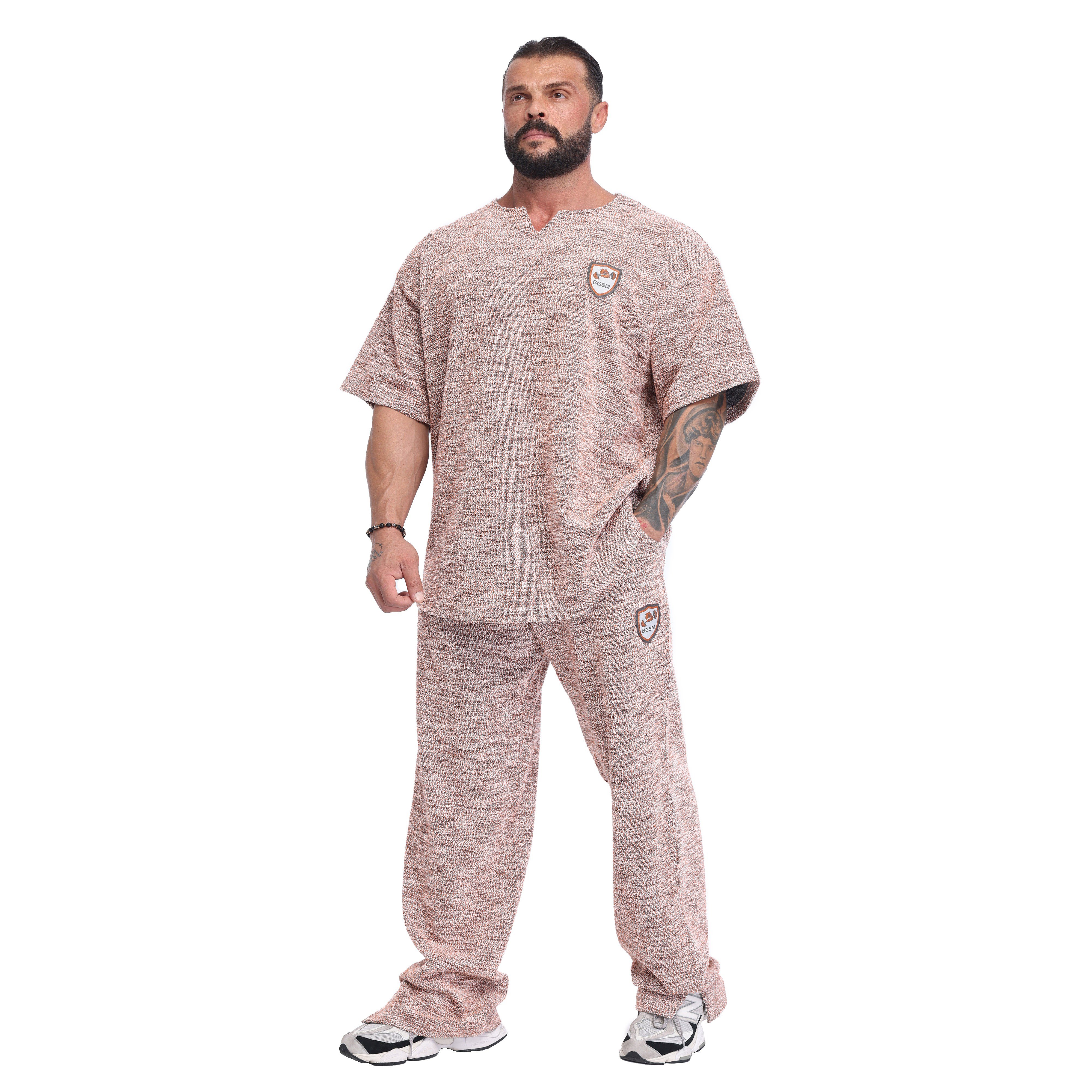 Men's Loose Fit Baggy Winter Sweatpants – Orange Melange