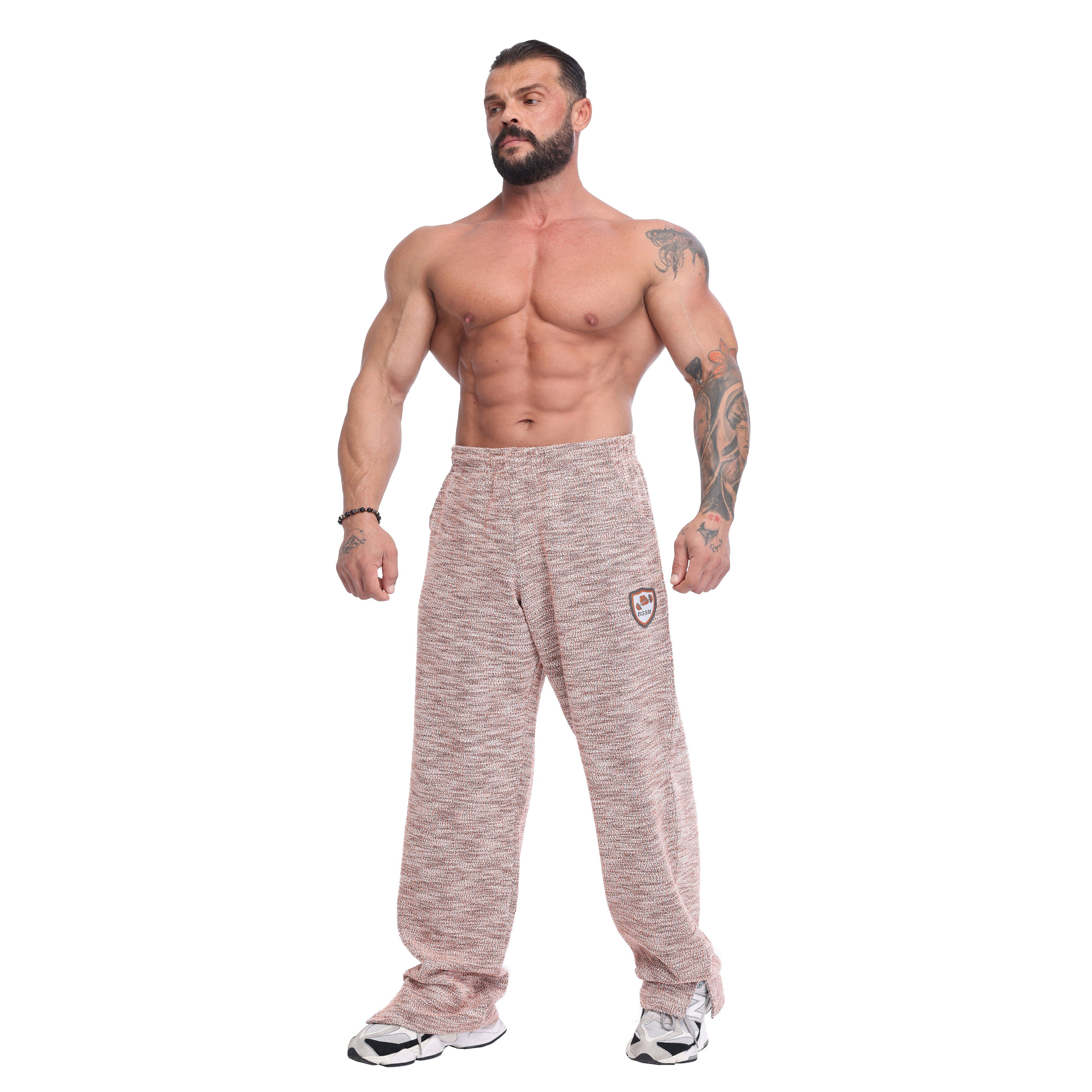 Men's Loose Fit Baggy Winter Sweatpants – Orange Melange