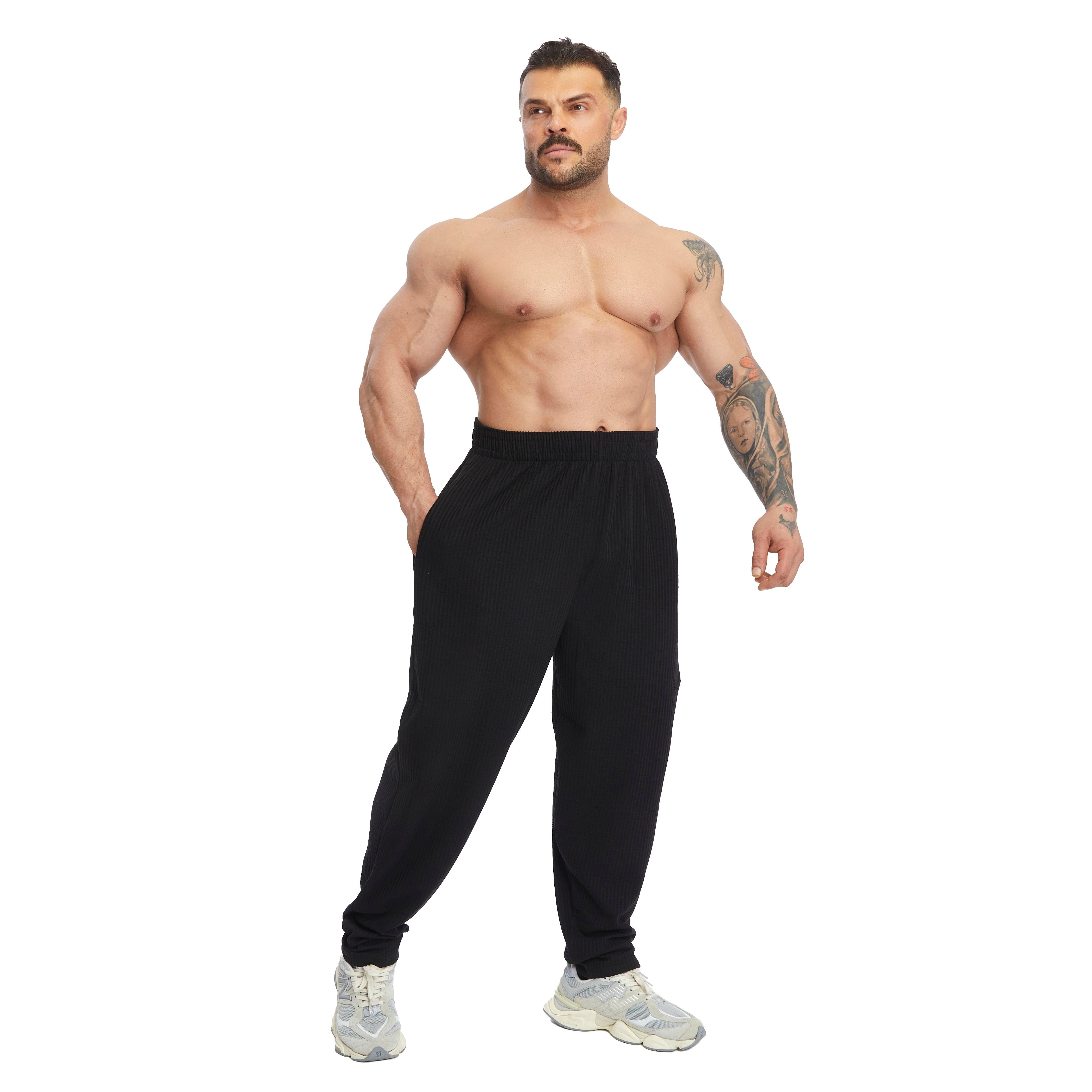 Men's Loose Fit Cotton Sweatpants with Pockets