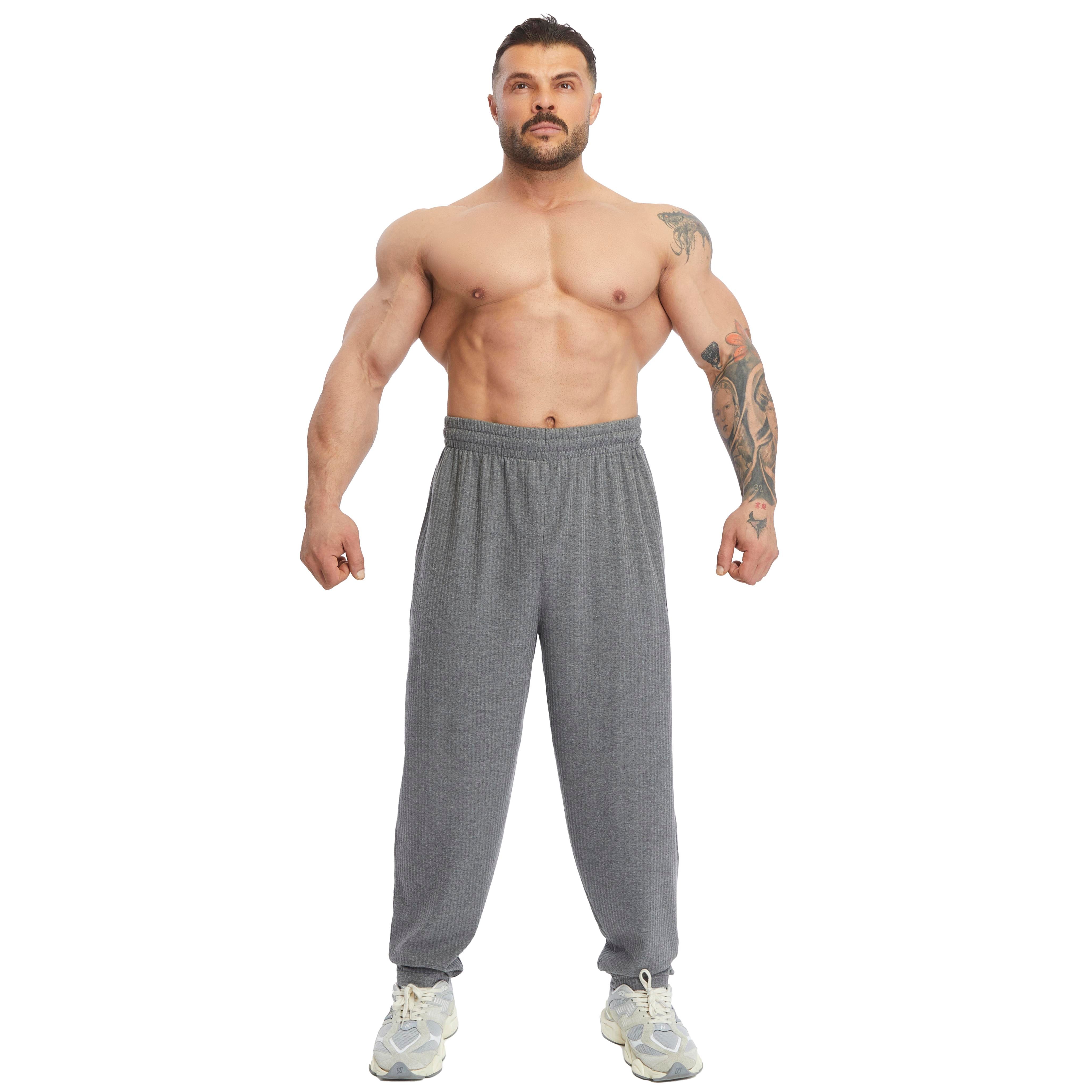 Men's Loose Fit Cotton Sweatpants with Pockets