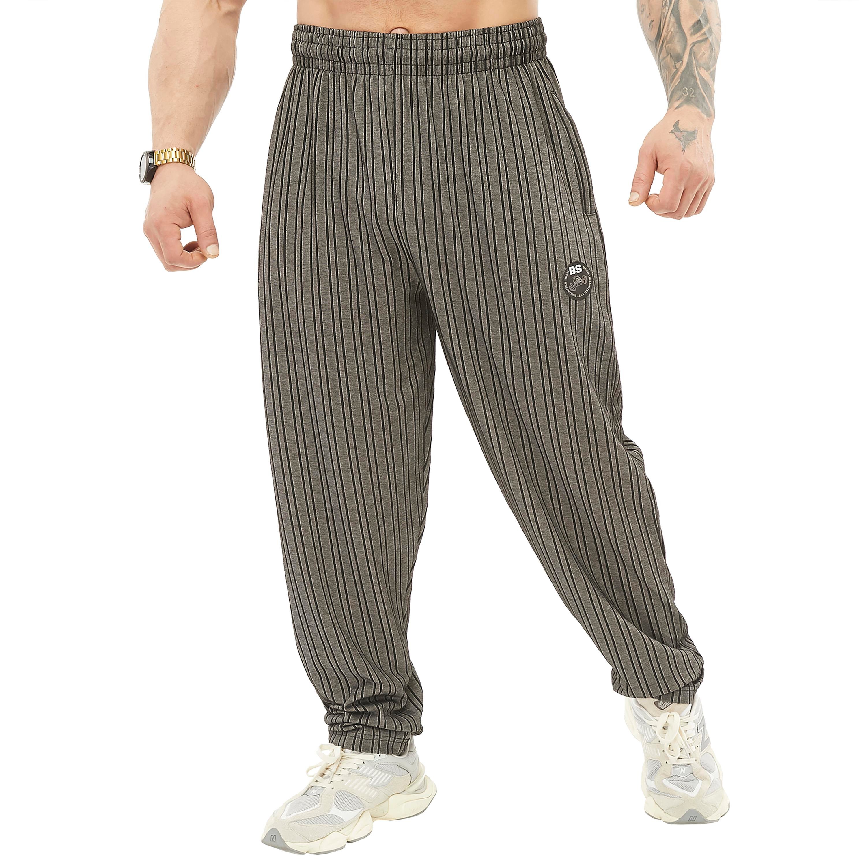Men's Loose Fit Cotton Sweatpants with Zippered Pockets