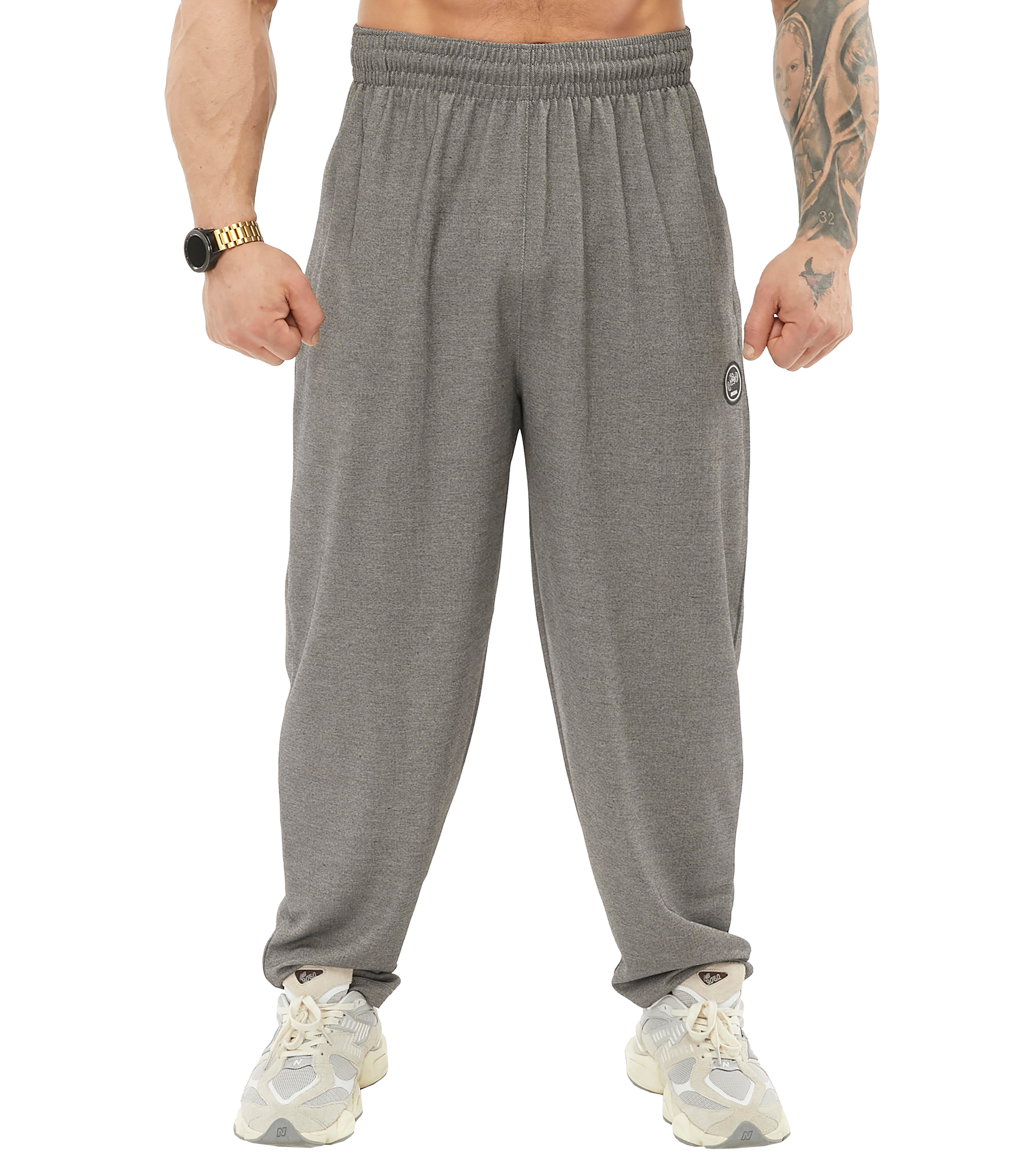 Men's Loose Fit Gym Sweatpants with Zippered Pockets