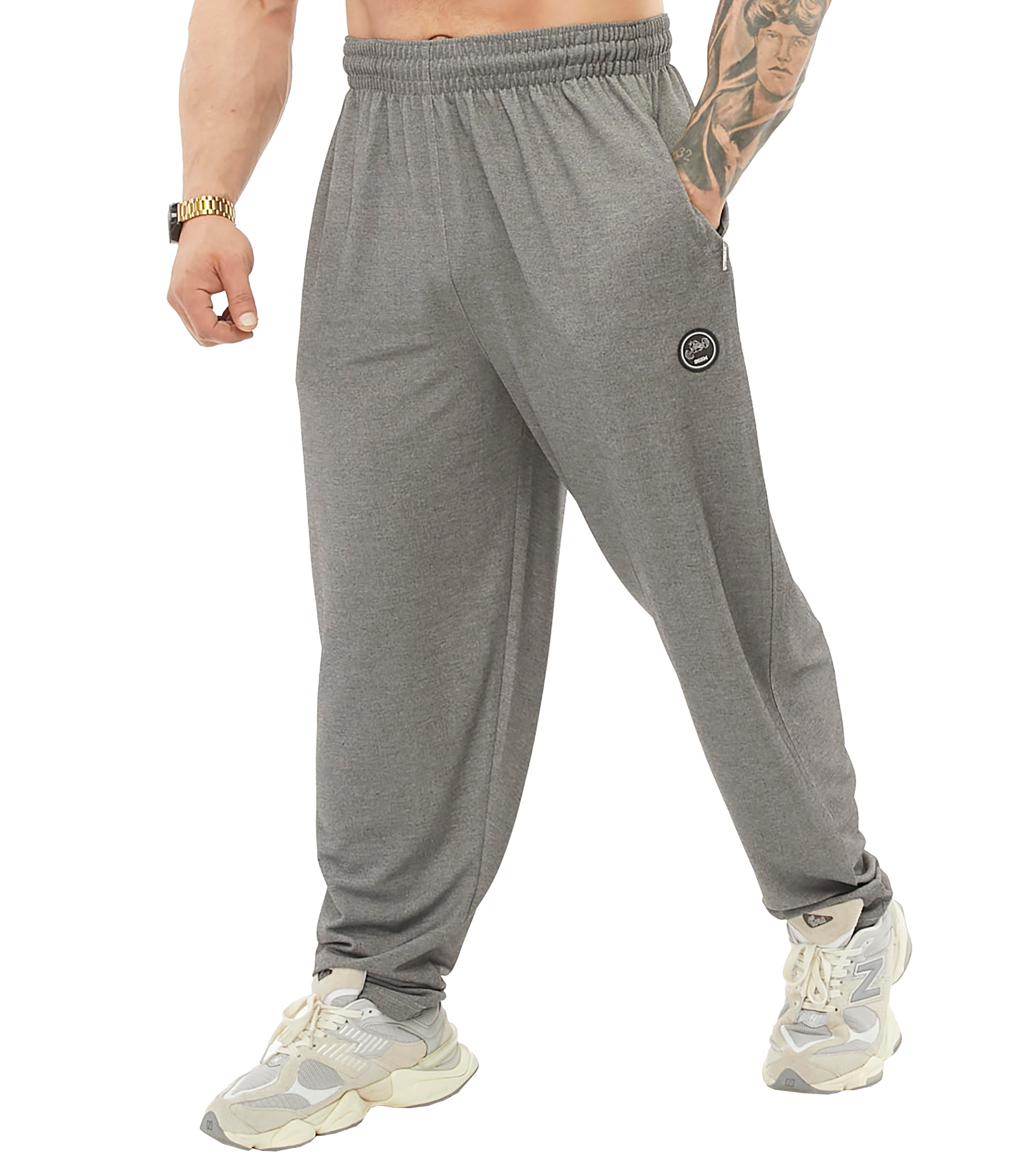 Men's Loose Fit Gym Sweatpants with Zippered Pockets