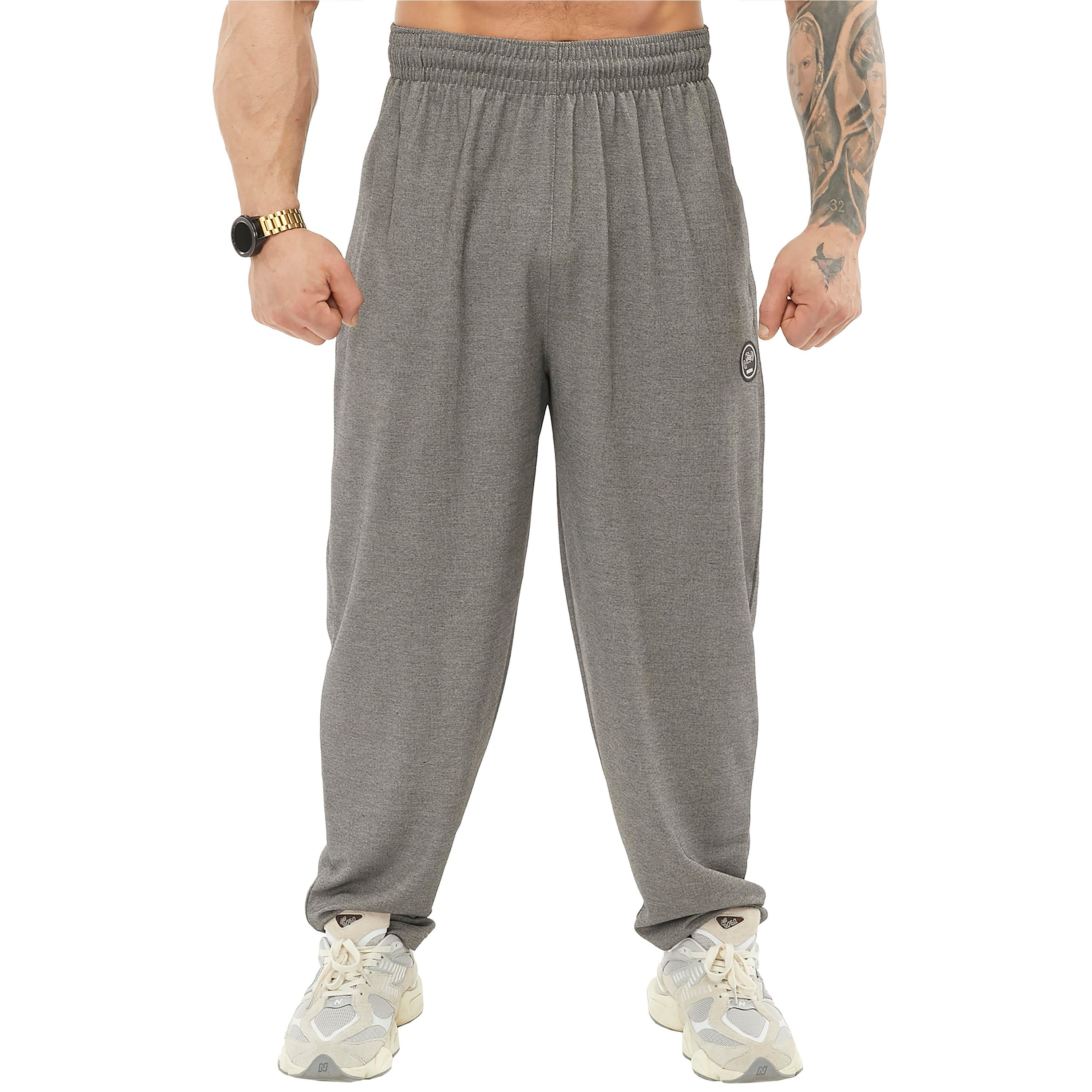 Men's Loose Fit Gym Sweatpants with Zippered Pockets