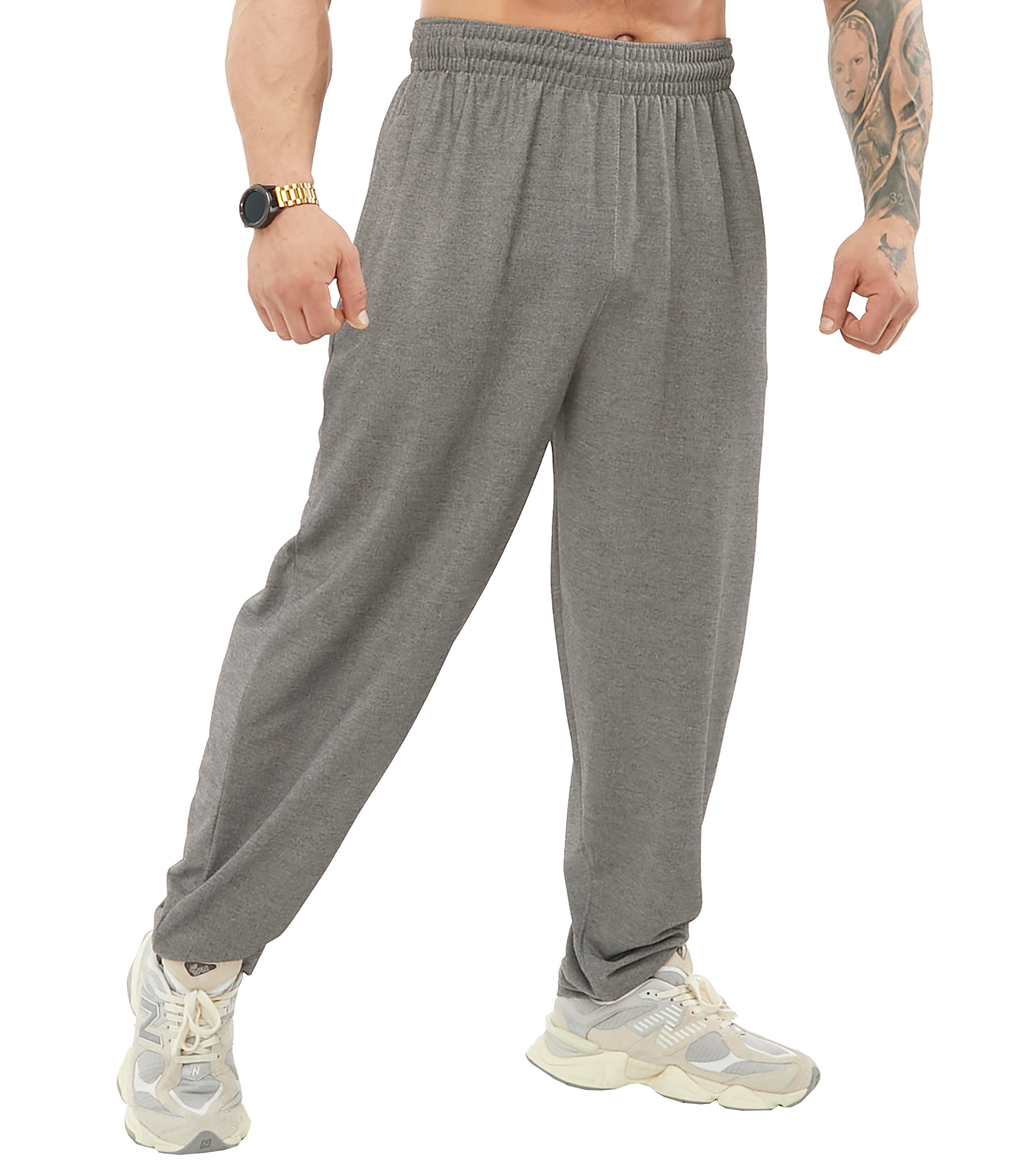 Men's Loose Fit Gym Sweatpants with Zippered Pockets