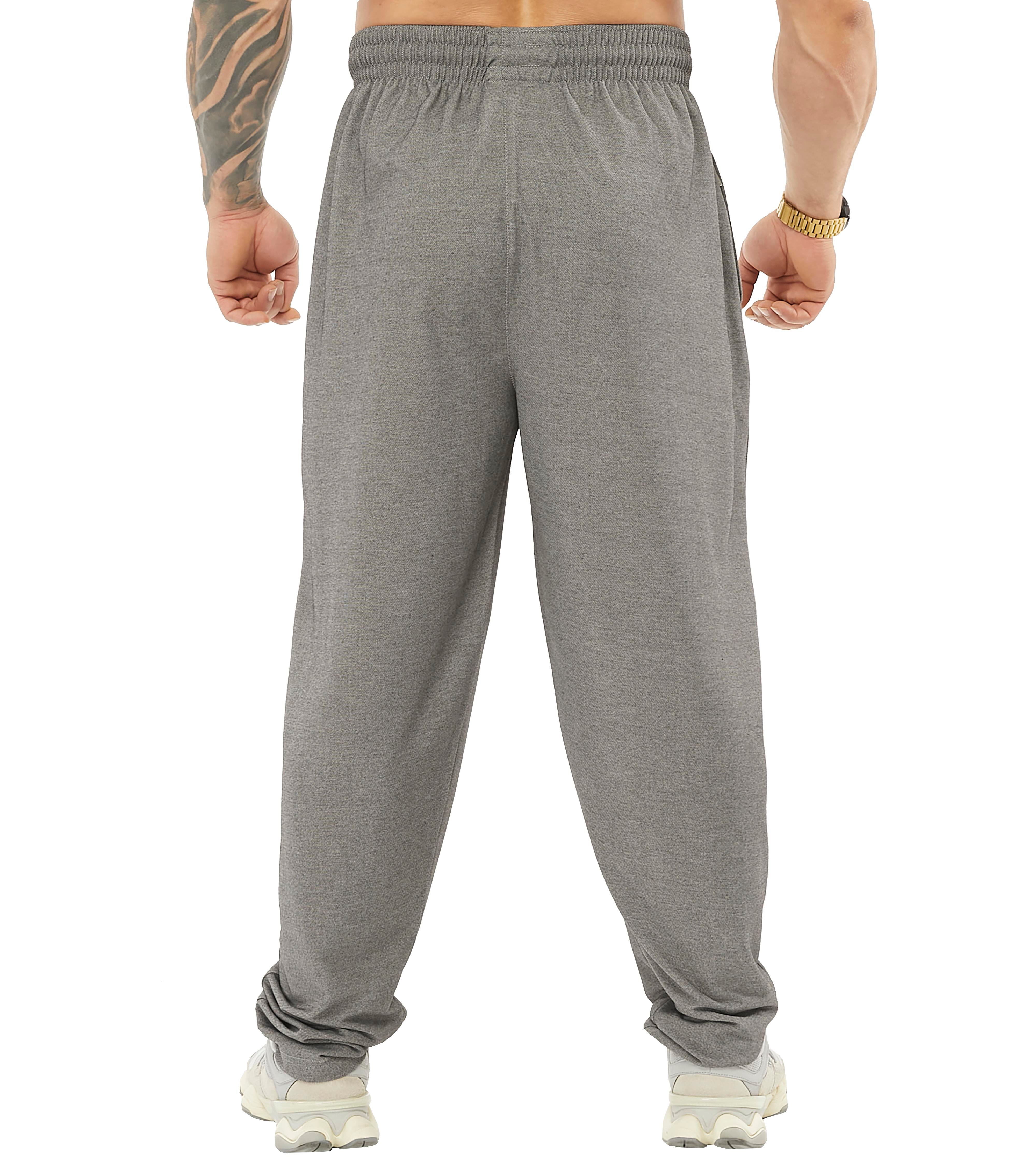 Men's Loose Fit Gym Sweatpants with Zippered Pockets