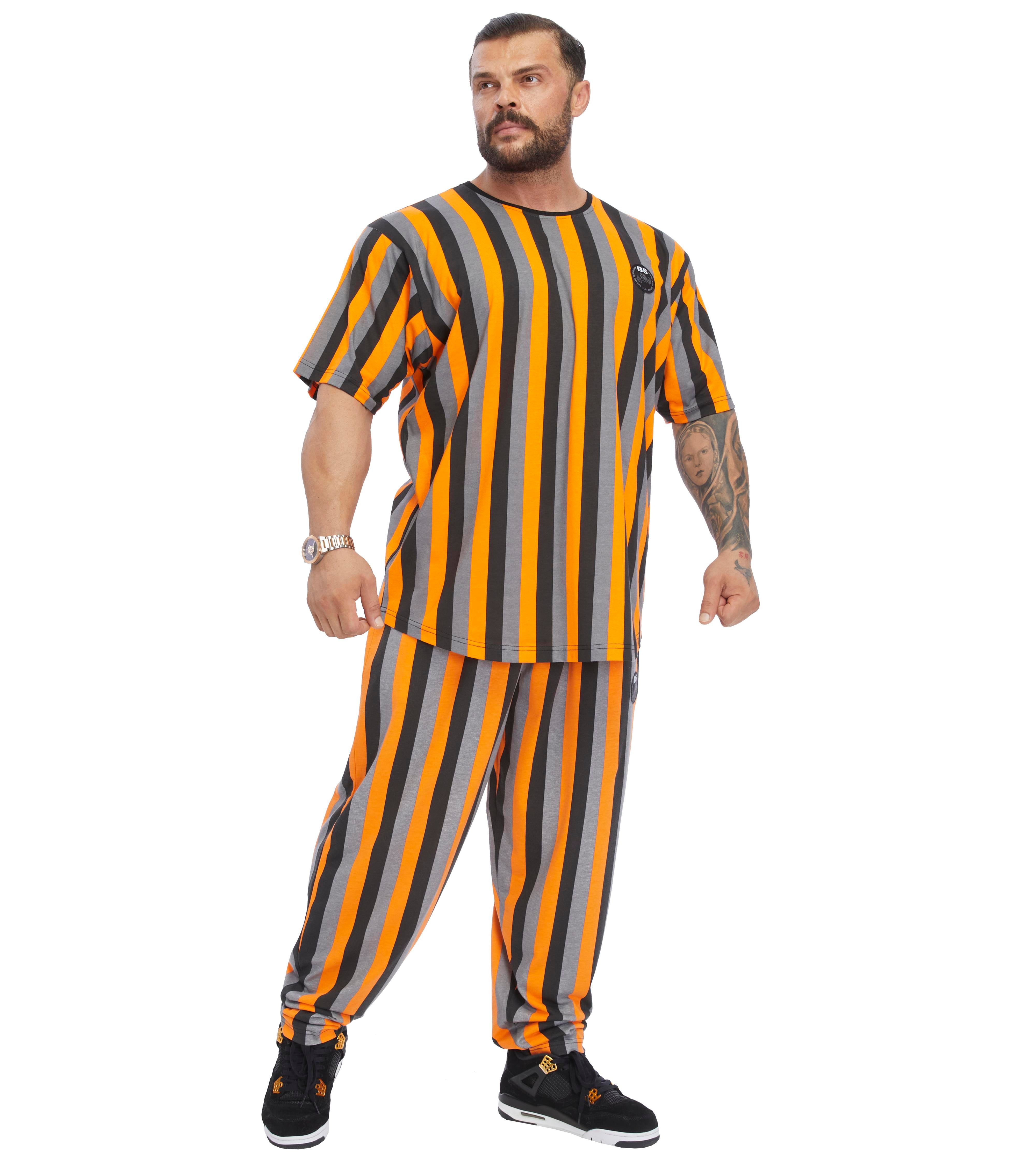 Men's Loose Fit Striped Cotton Sweatpants