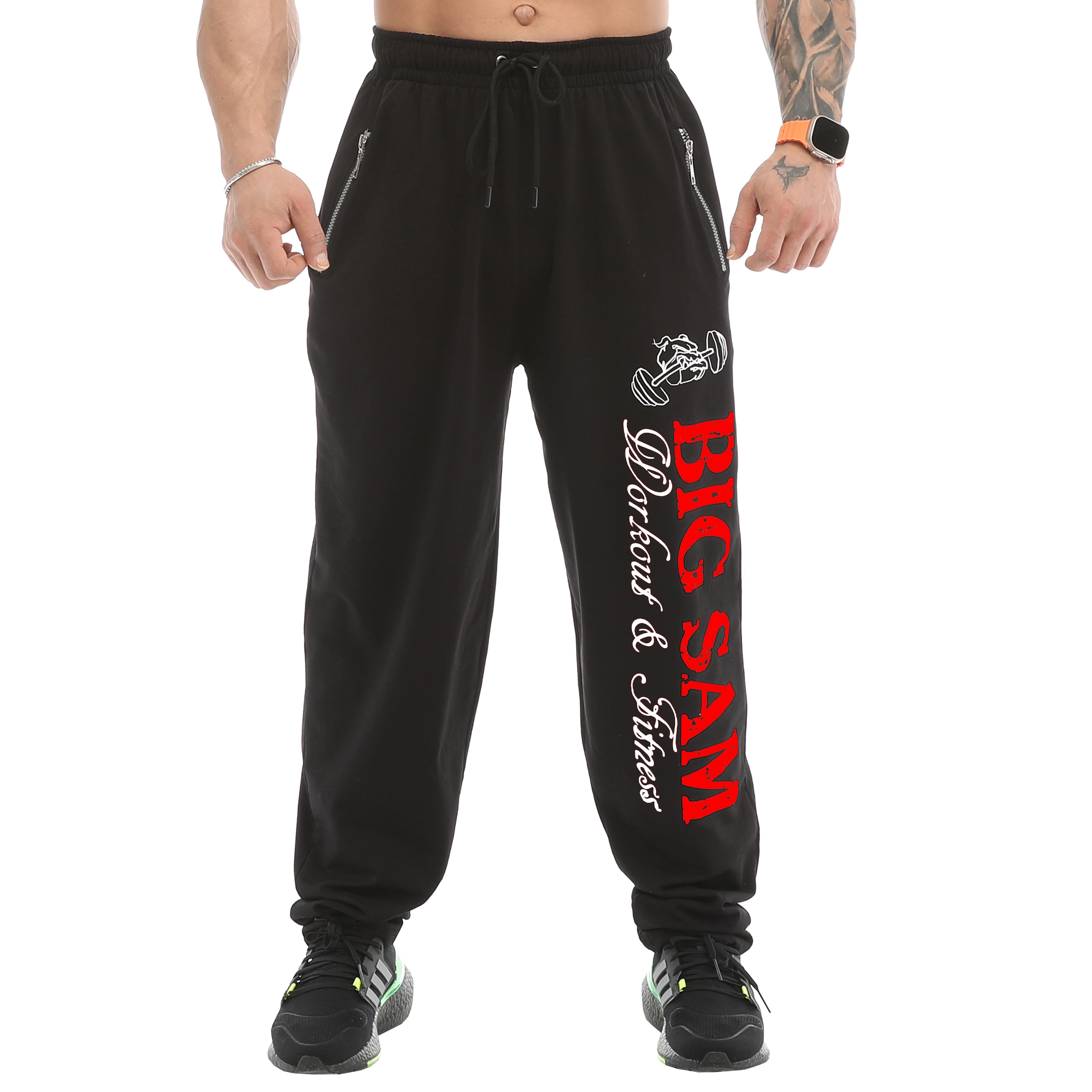 Men's Loose Fit Sweatpants with Zippered Pockets
