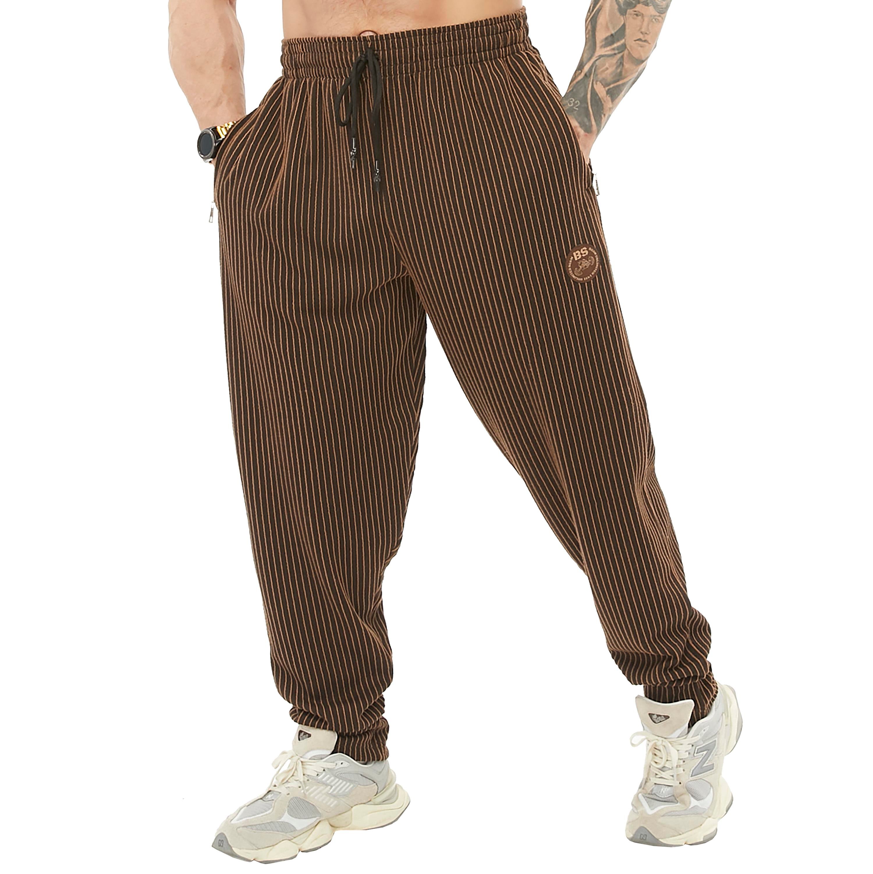 Men's Loose Fit Winter Sweatpants with Zippered Pockets