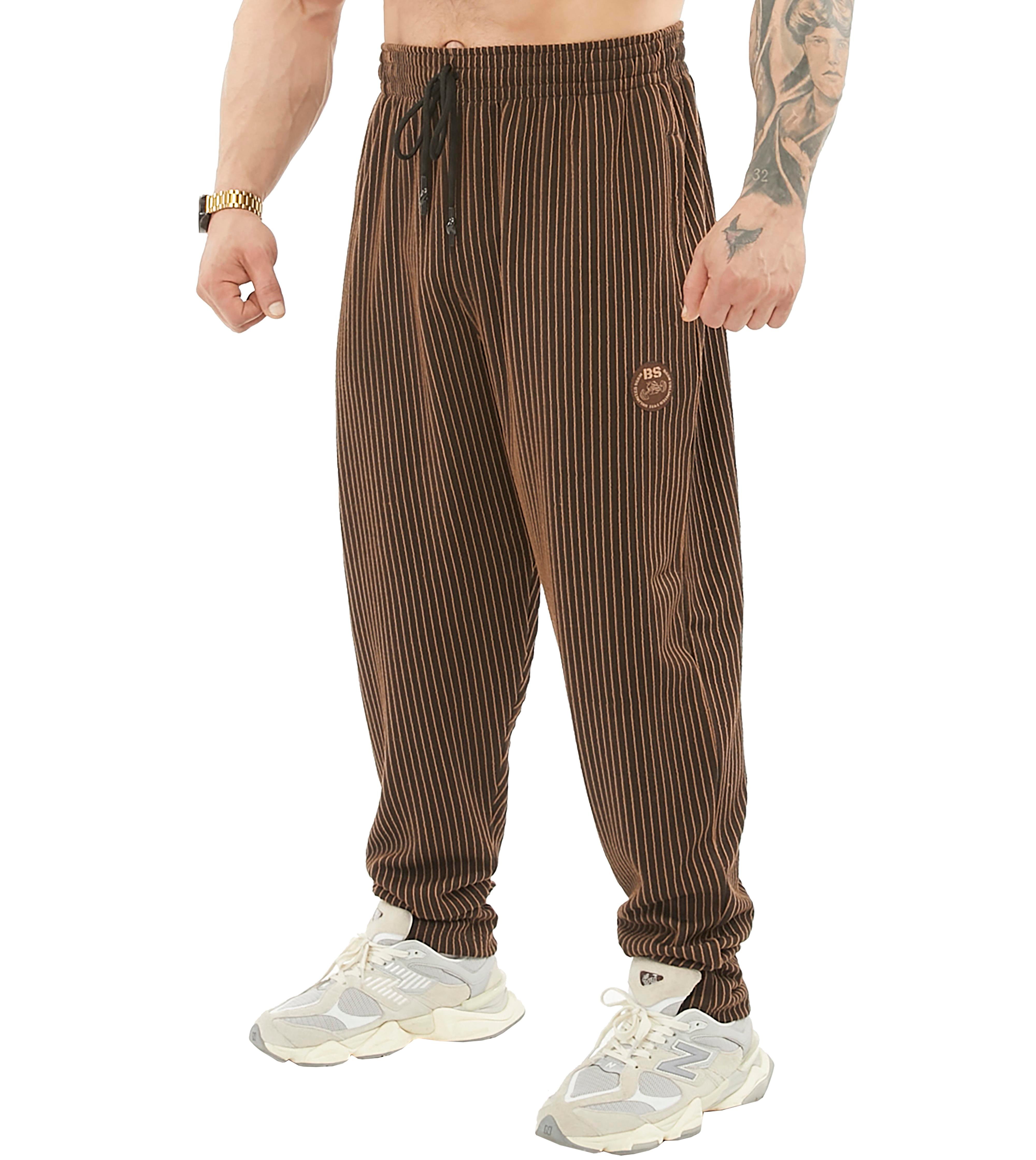 Men's Loose Fit Winter Sweatpants with Zippered Pockets